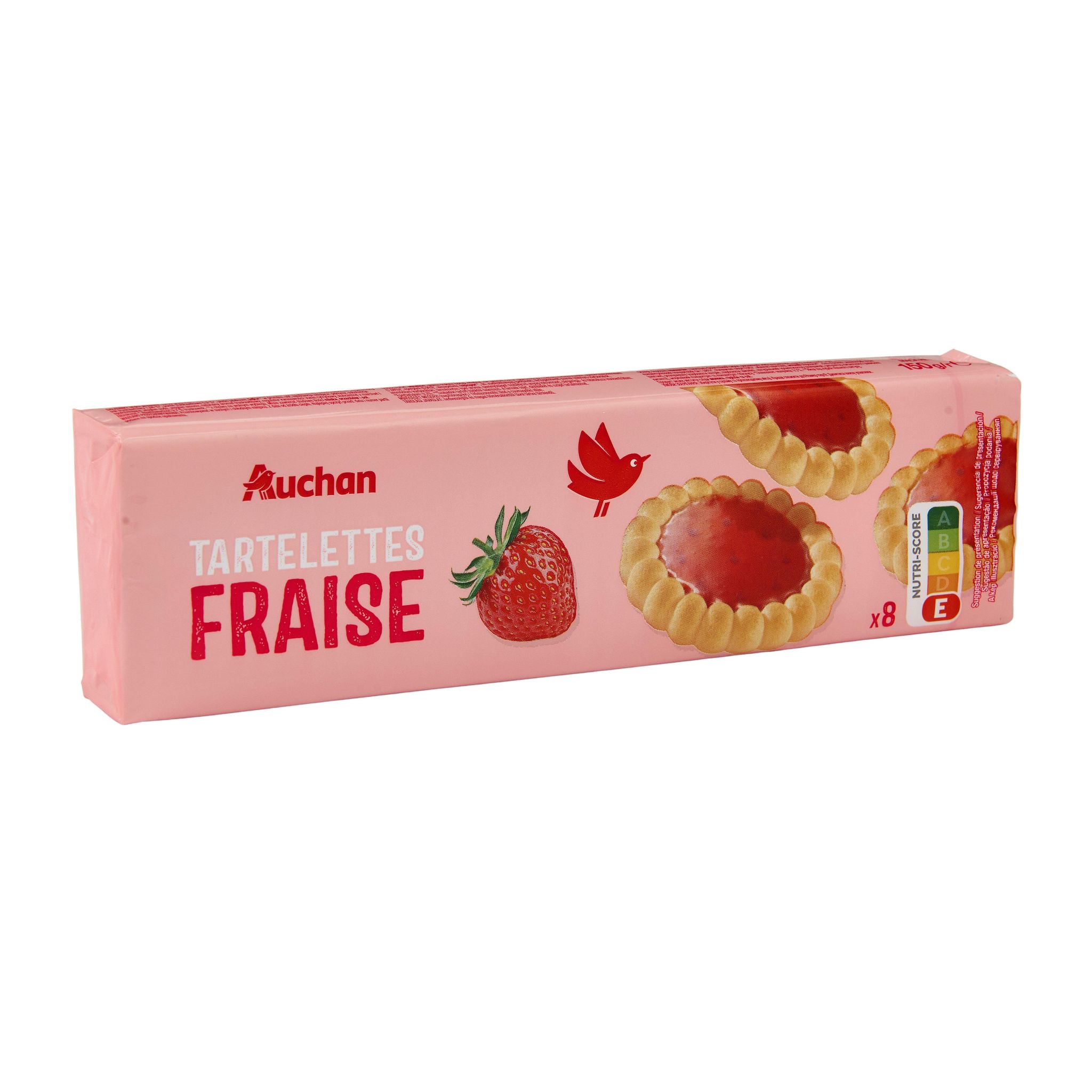 Voir la diapositive 6 : AUCHAN Tartelettes nappées saveur fraise 8 tartelettes 150g