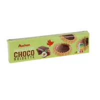 AUCHAN Gaufrettes fourrées enrobées de chocolat 16 biscuits 150g pas cher 