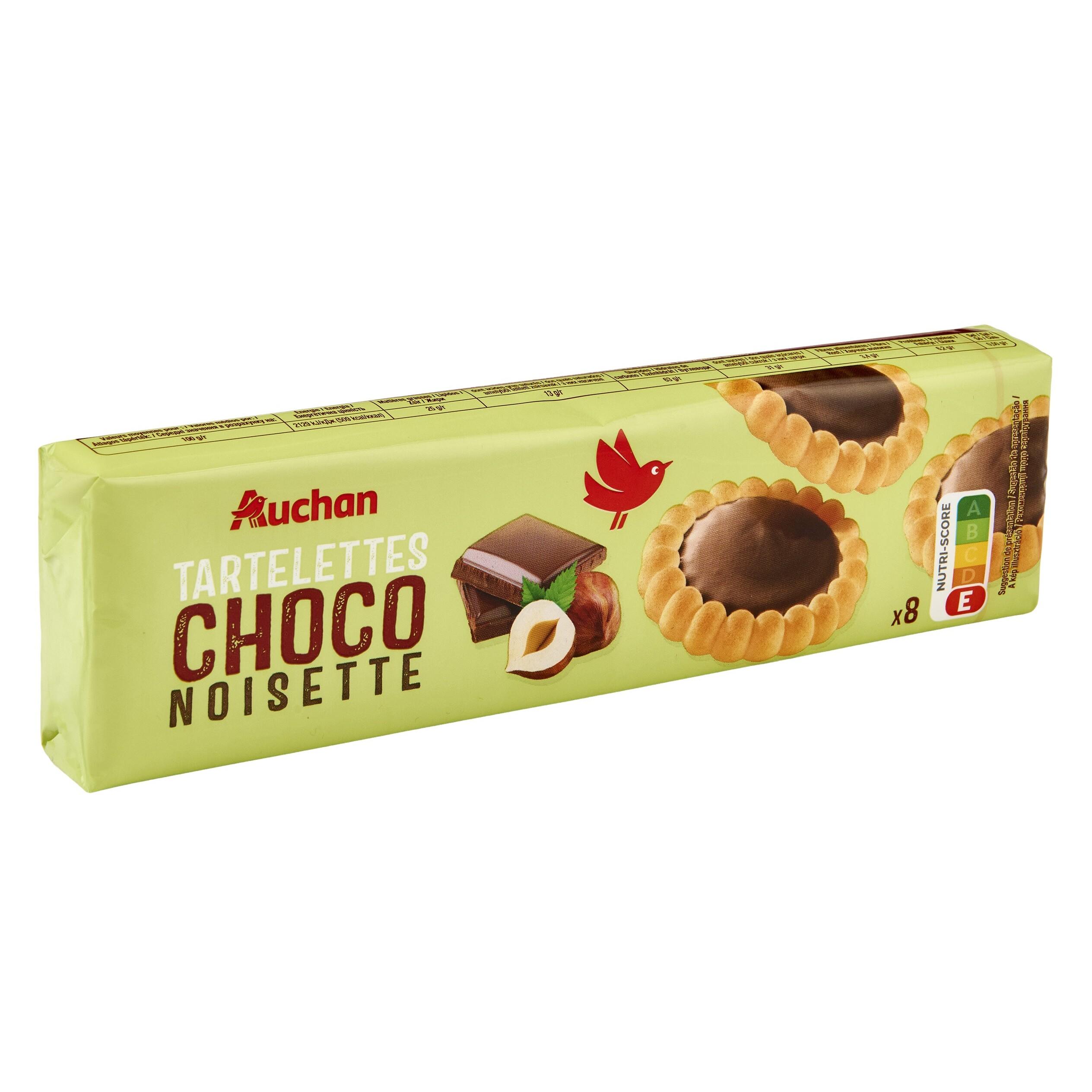Voir la diapositive 5 : AUCHAN Tartelettes nappées de chocolat 8 biscuits 150g