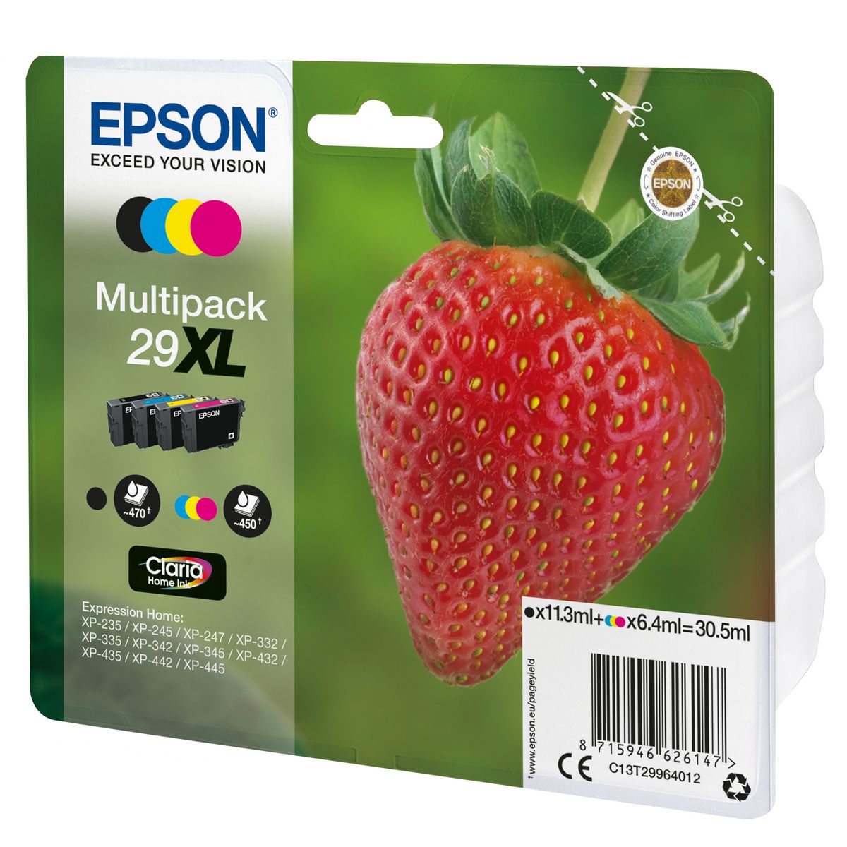 EPSON PACK 4 CARTOUCHES XL FRAISE N/C/M/J XP-235