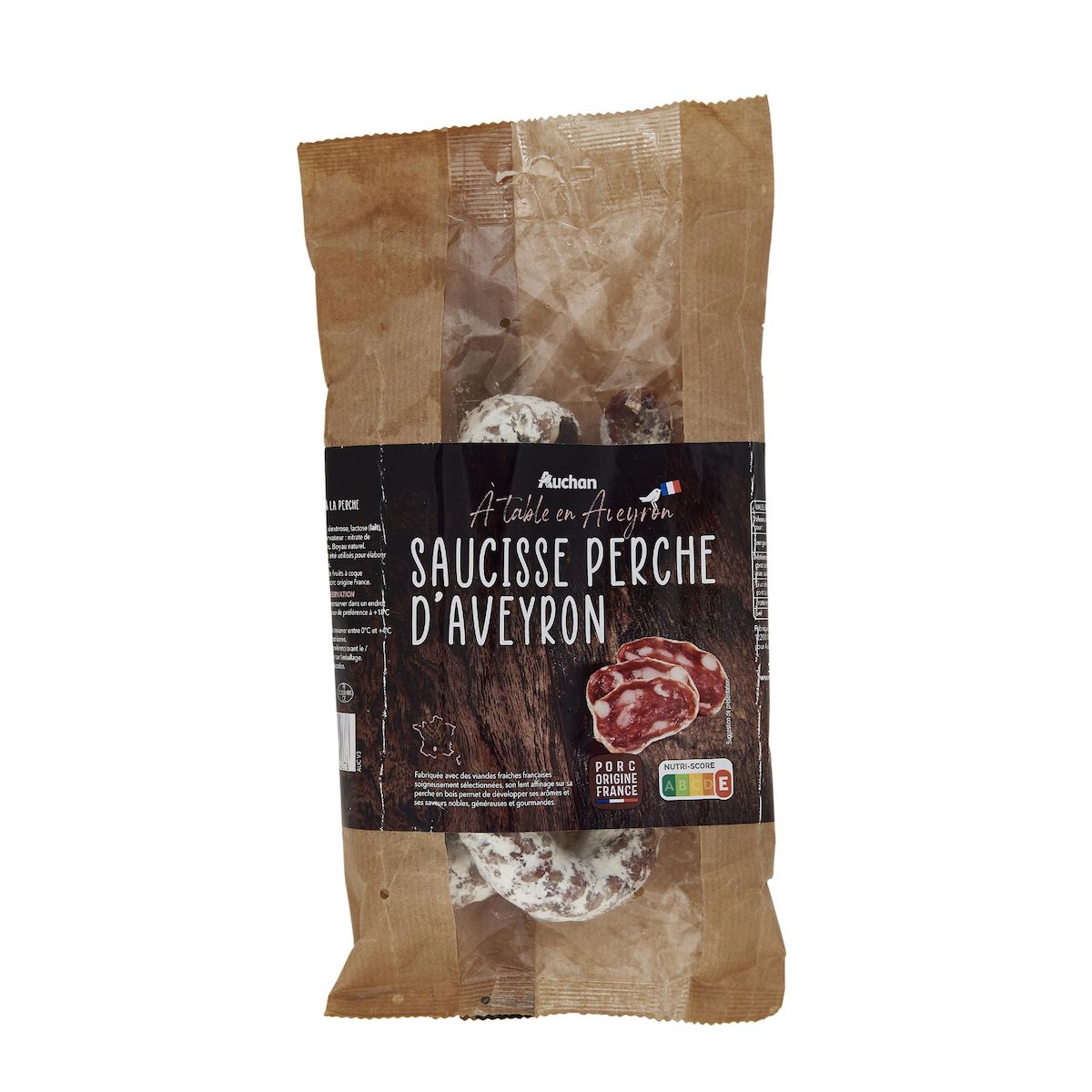 AUCHAN TERROIR Saucisse perche d'Aveyron 280g