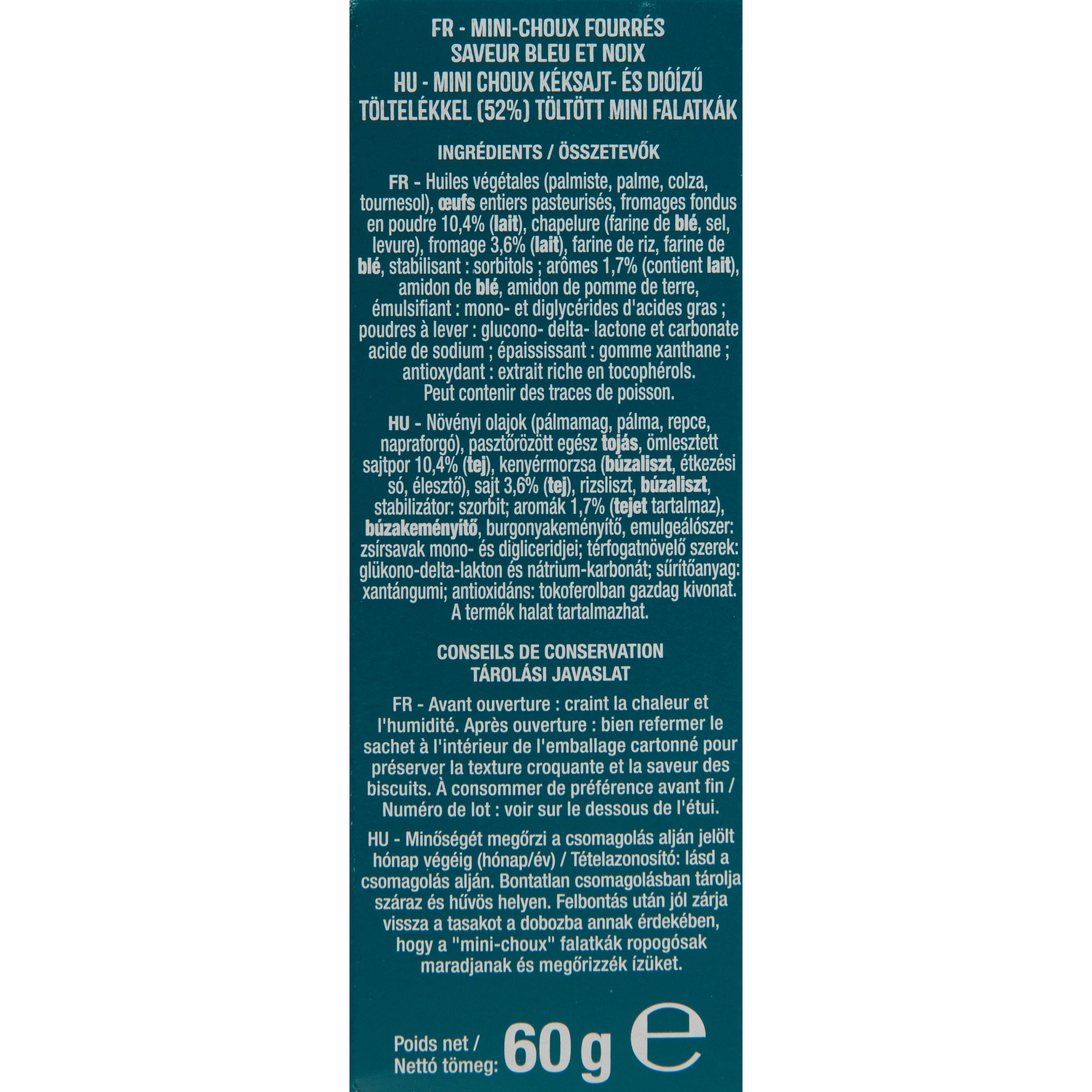 Voir la diapositive 2 : AUCHAN Mini choux saveur bleu et noix 60g