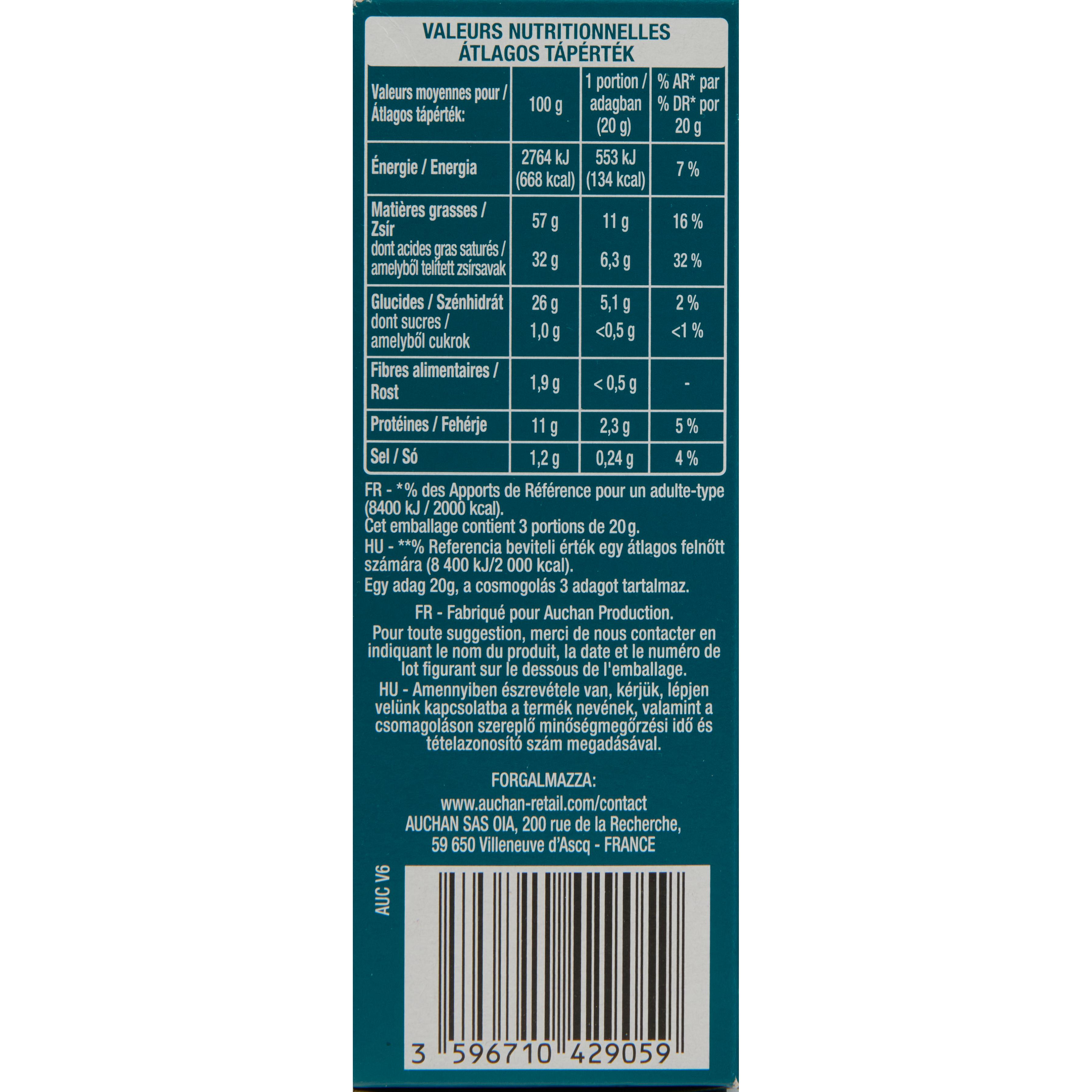 Voir la diapositive 4 : AUCHAN Mini choux saveur bleu et noix 60g