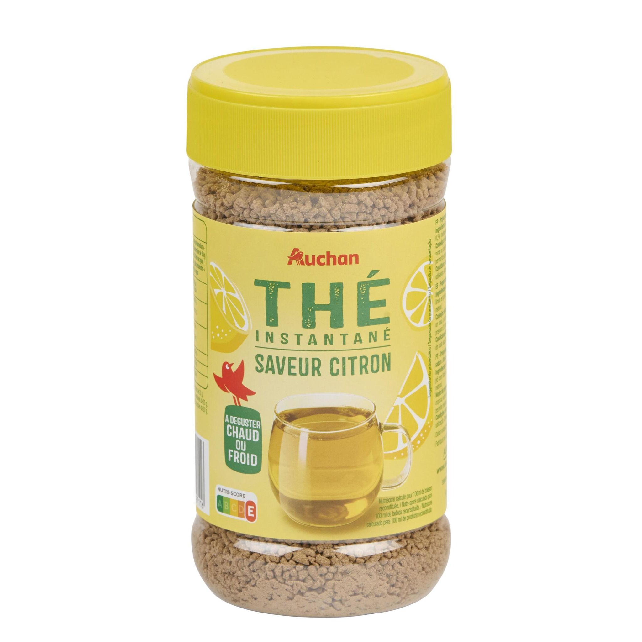 Voir la diapositive 3 : AUCHAN Thé instantané au citron en vrac 400g