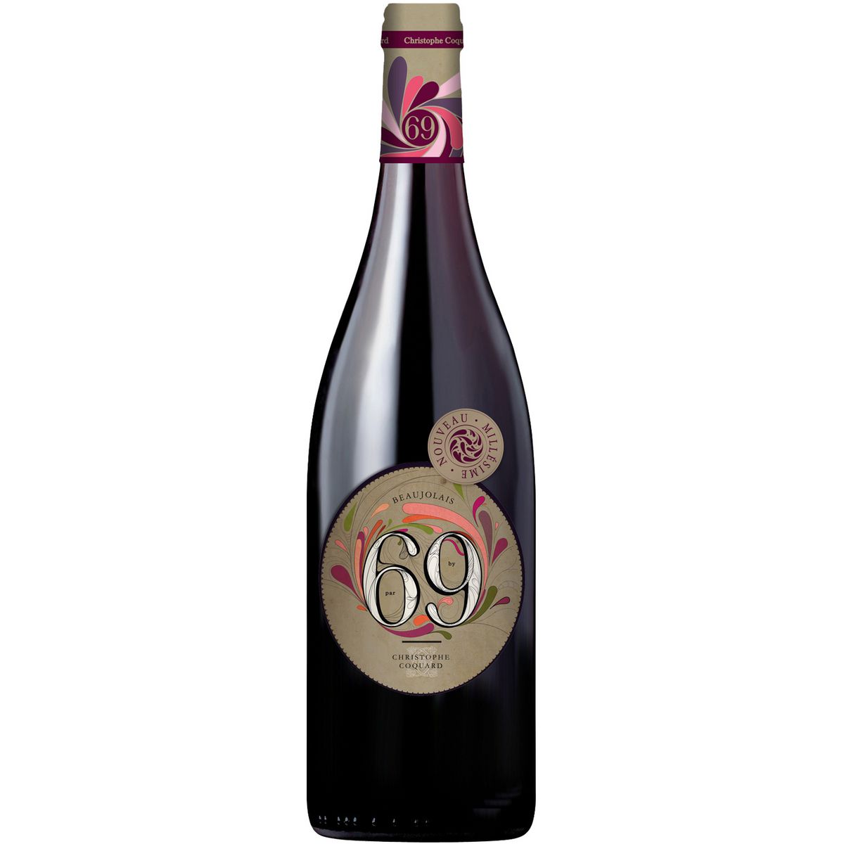 Vin rouge AOP Beaujolais nouveau Christophe Coquard cuvée 69 2020 75cl