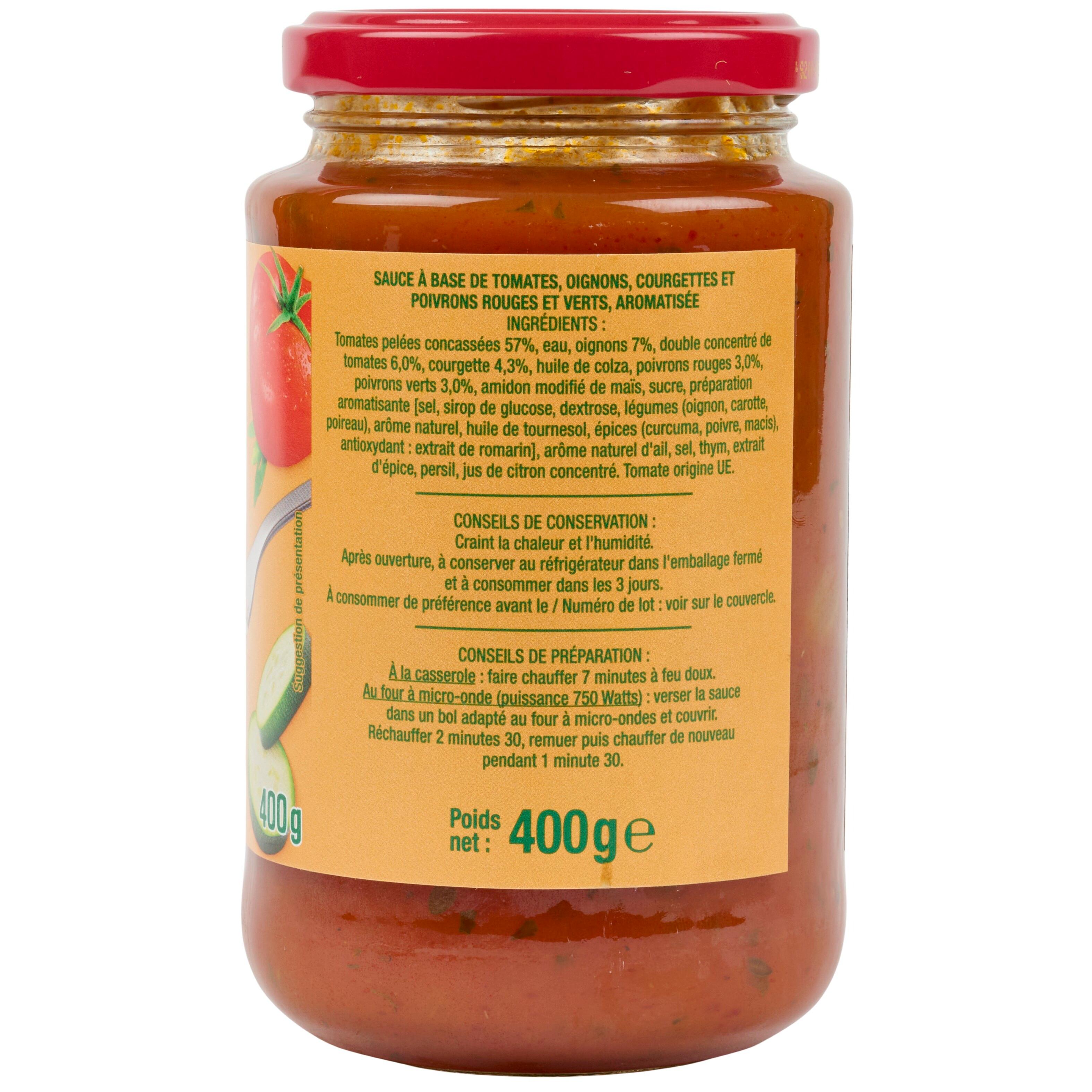 Voir la diapositive 5 : AUCHAN Sauce basquaise en bocal 400g