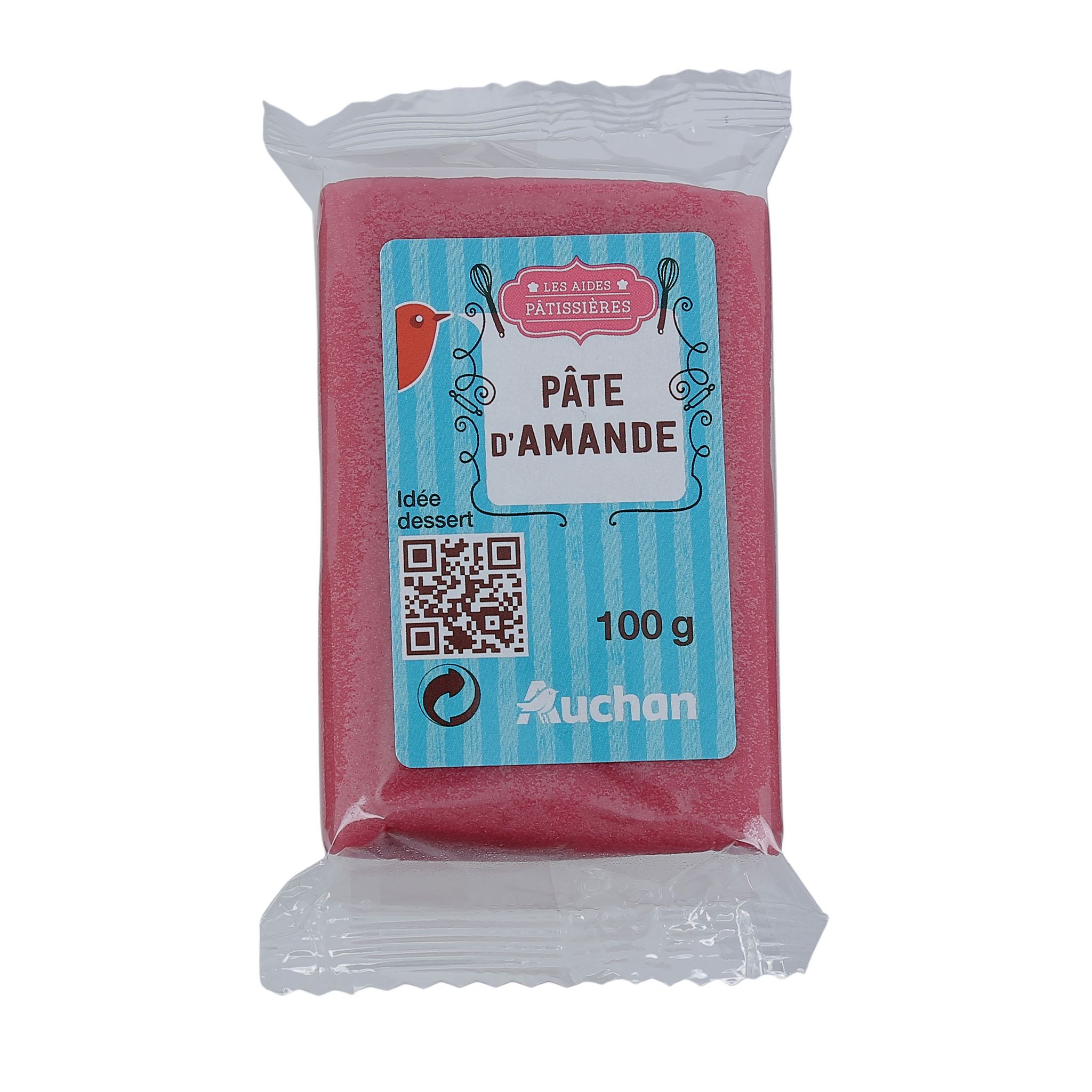AUCHAN Pâte d'amande fushia 100g