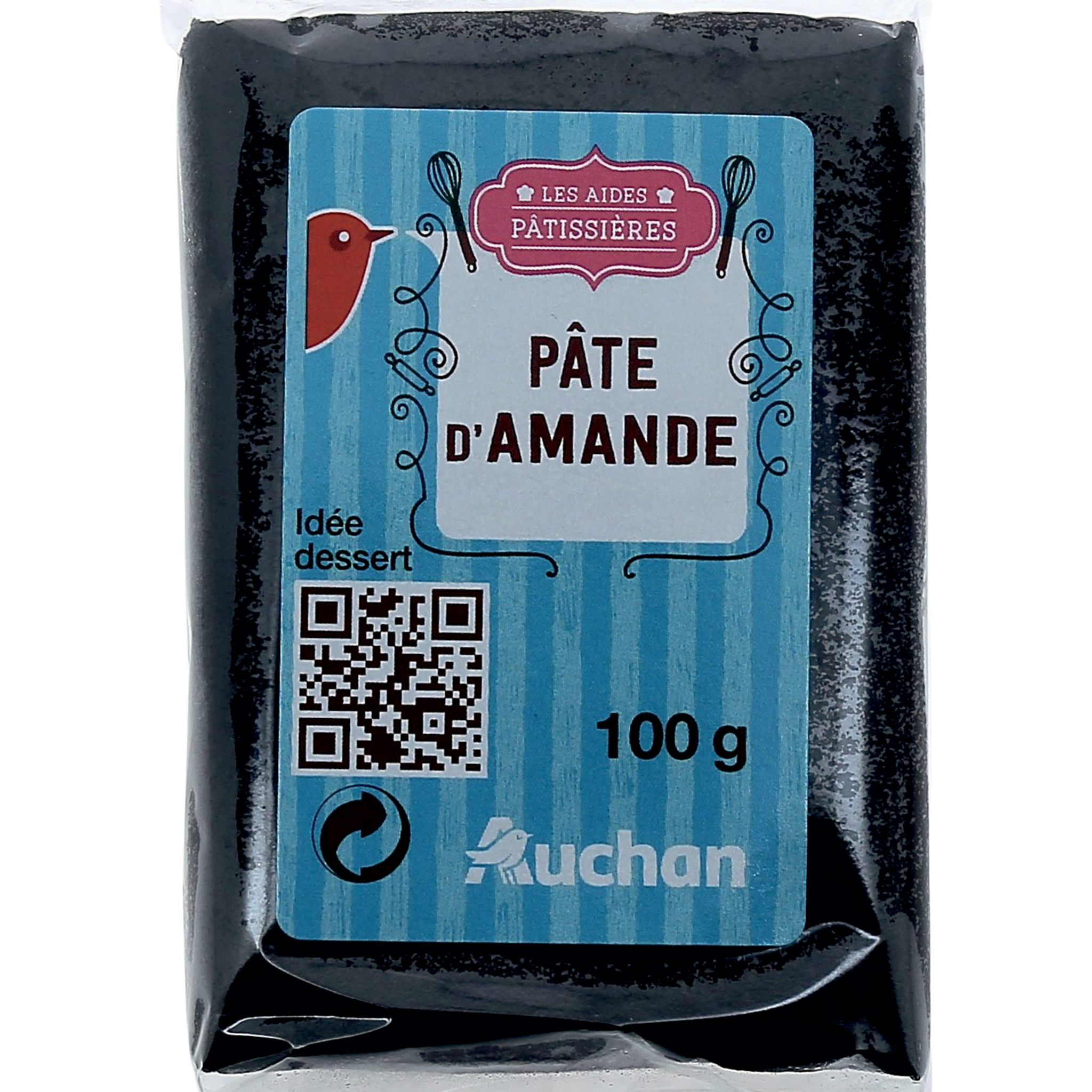 AUCHAN Pâte d'amande noire 100g