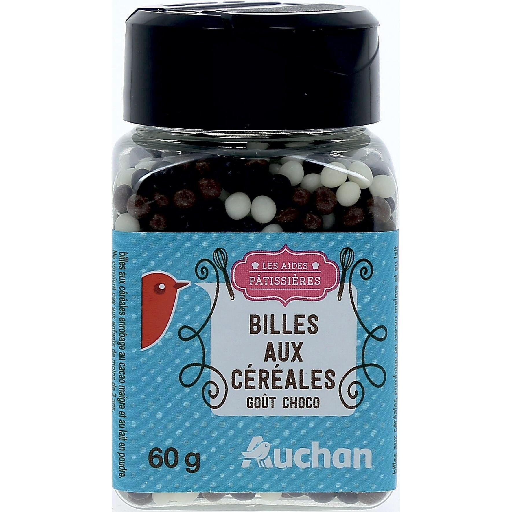 Voir la diapositive 2 : AUCHAN Billes aux céréales goût choco 60g
