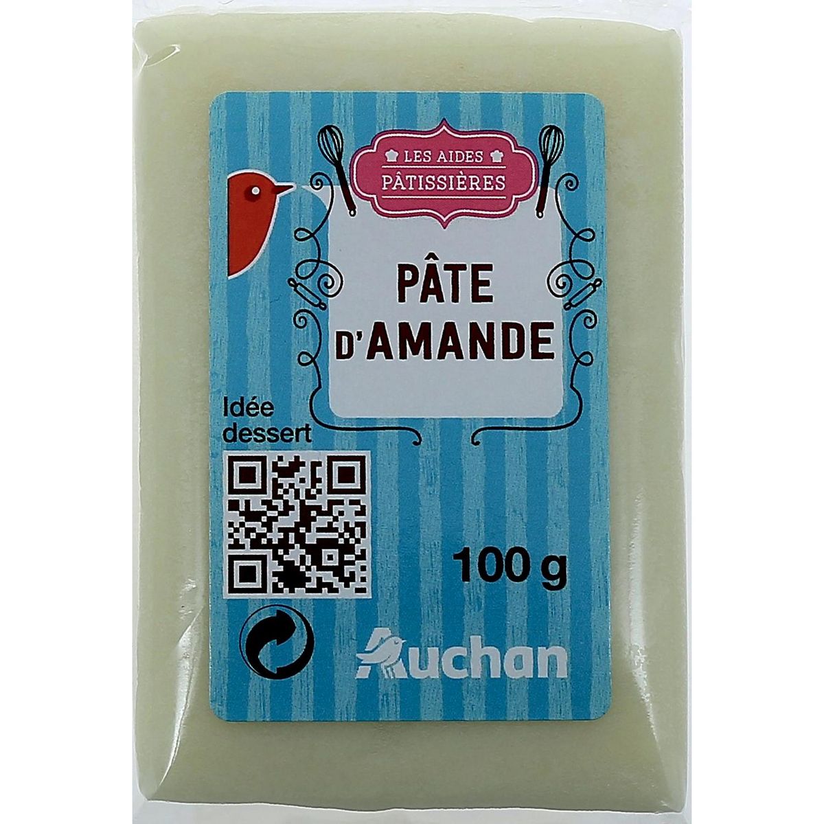 AUCHAN Pâte d'amandes naturel 100g