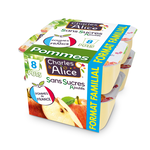 CHARLES & ALICE Spécialité pomme sans sucres ajoutés 8x100g