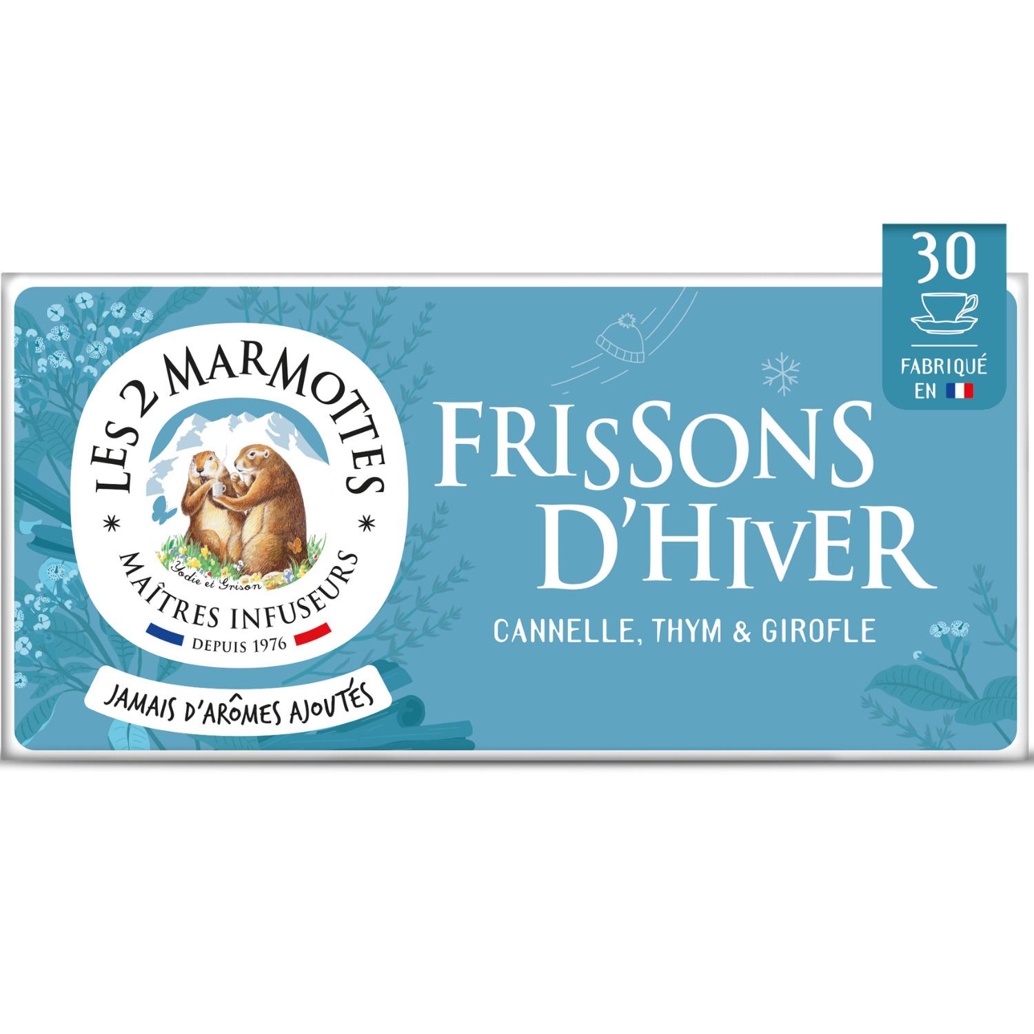 Voir la diapositive 2 : LES 2 MARMOTTES Infusion frissons d'hiver 30 sachets 45g