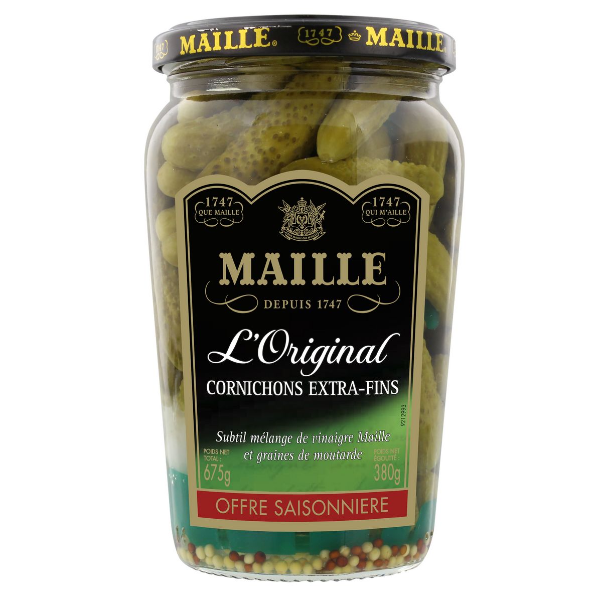 MAILLE Cornichons extra fins l'Original en bocal 380g