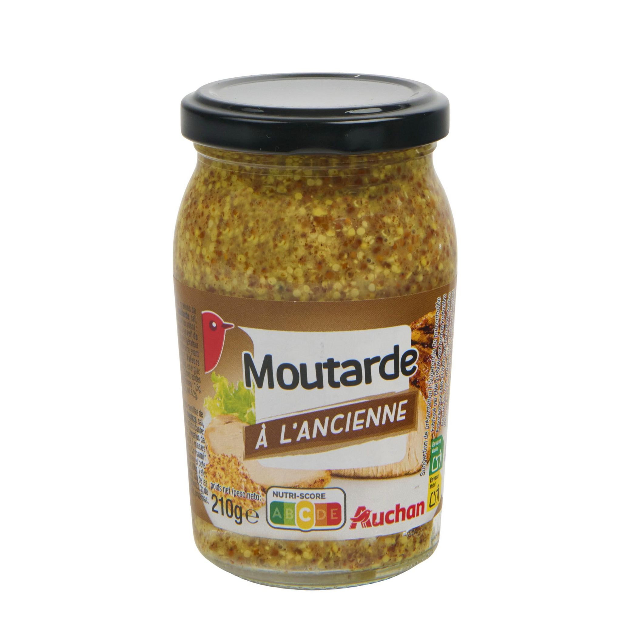 Voir la diapositive 2 : AUCHAN Moutarde à l'ancienne 210g