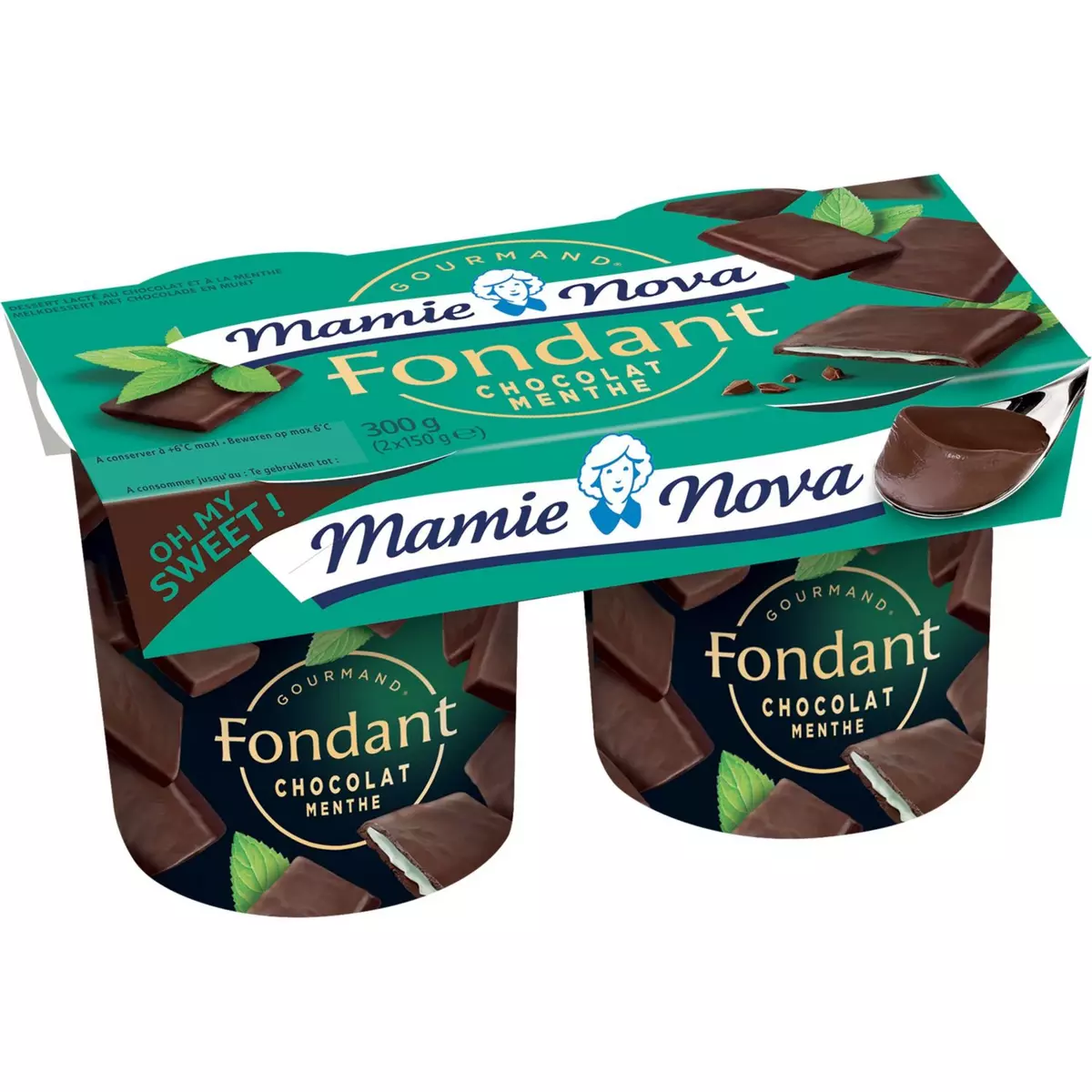 MAMIE NOVA Le fondant - Dessert chocolat/menthe 2x150g