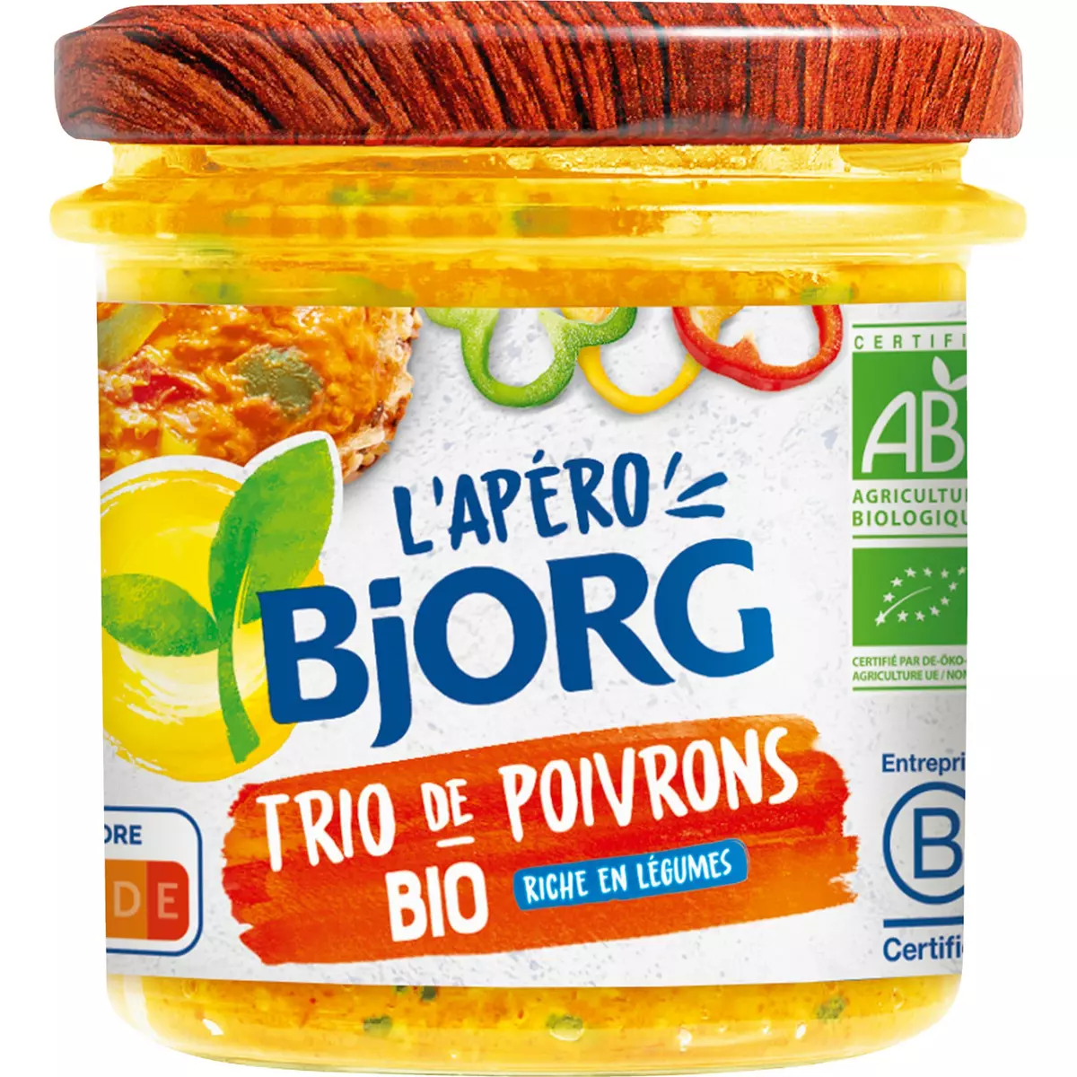 BJORG Tartine et cuisine trio de poivrons bio végétale 135g