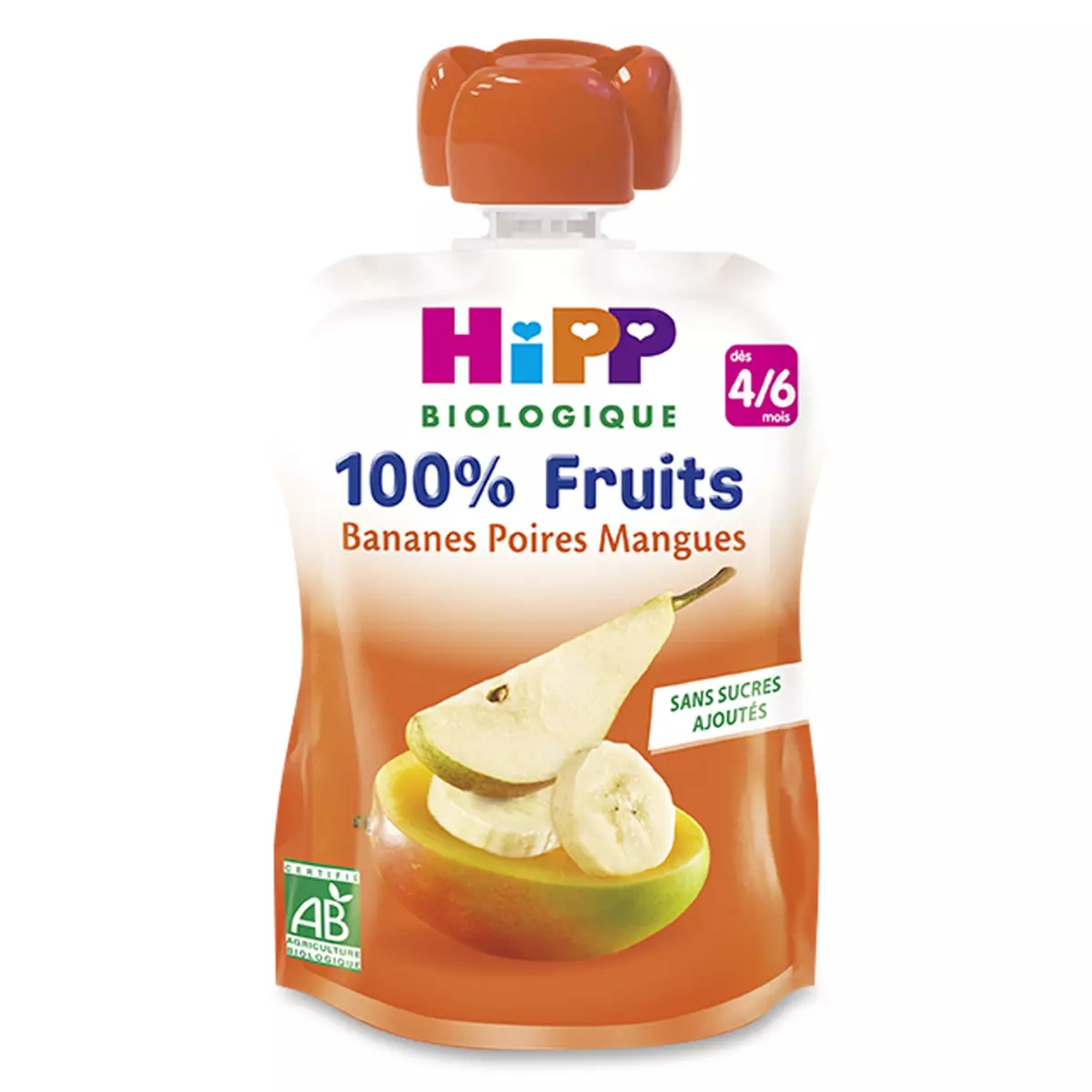 HIPP Bio gourde banane poire mangue dès 4/6 mois  90g