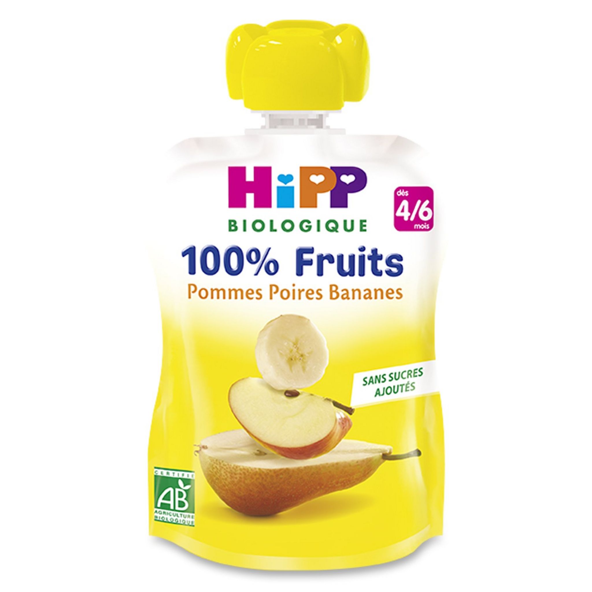 Voir la diapositive 2 : HIPP Bio gourde pomme poire banane 90g dès 4/6 mois 90g