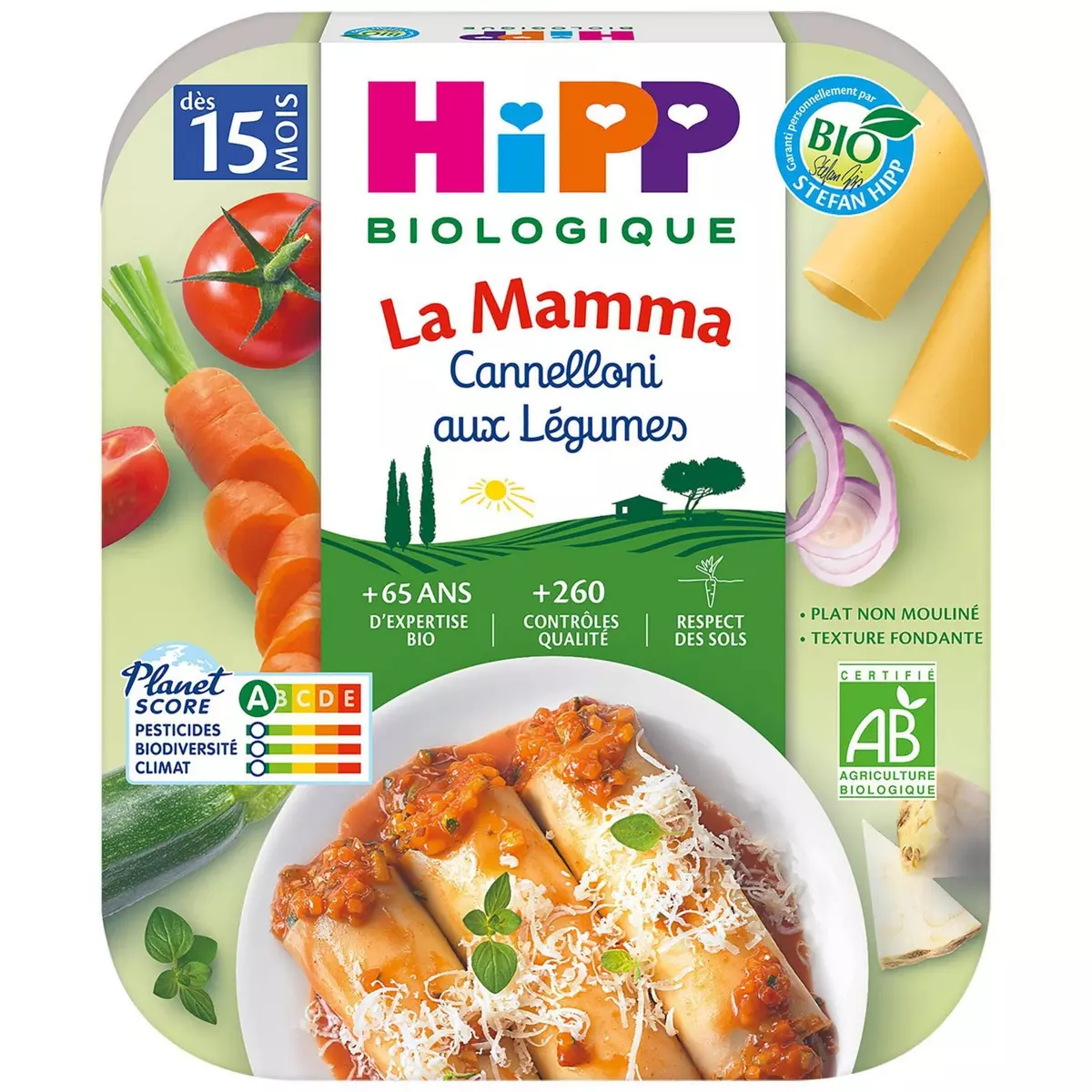 HIPP Assiette bio cannelonis aux légumes dès 15 mois 250g