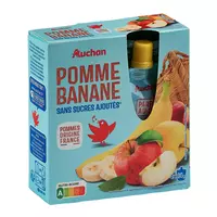POM'POTES Compote Gourde Sans Sucres Ajoutés Pomme/Pomme Poire/Pomme Banane  Fraise 28x90 g, Vert