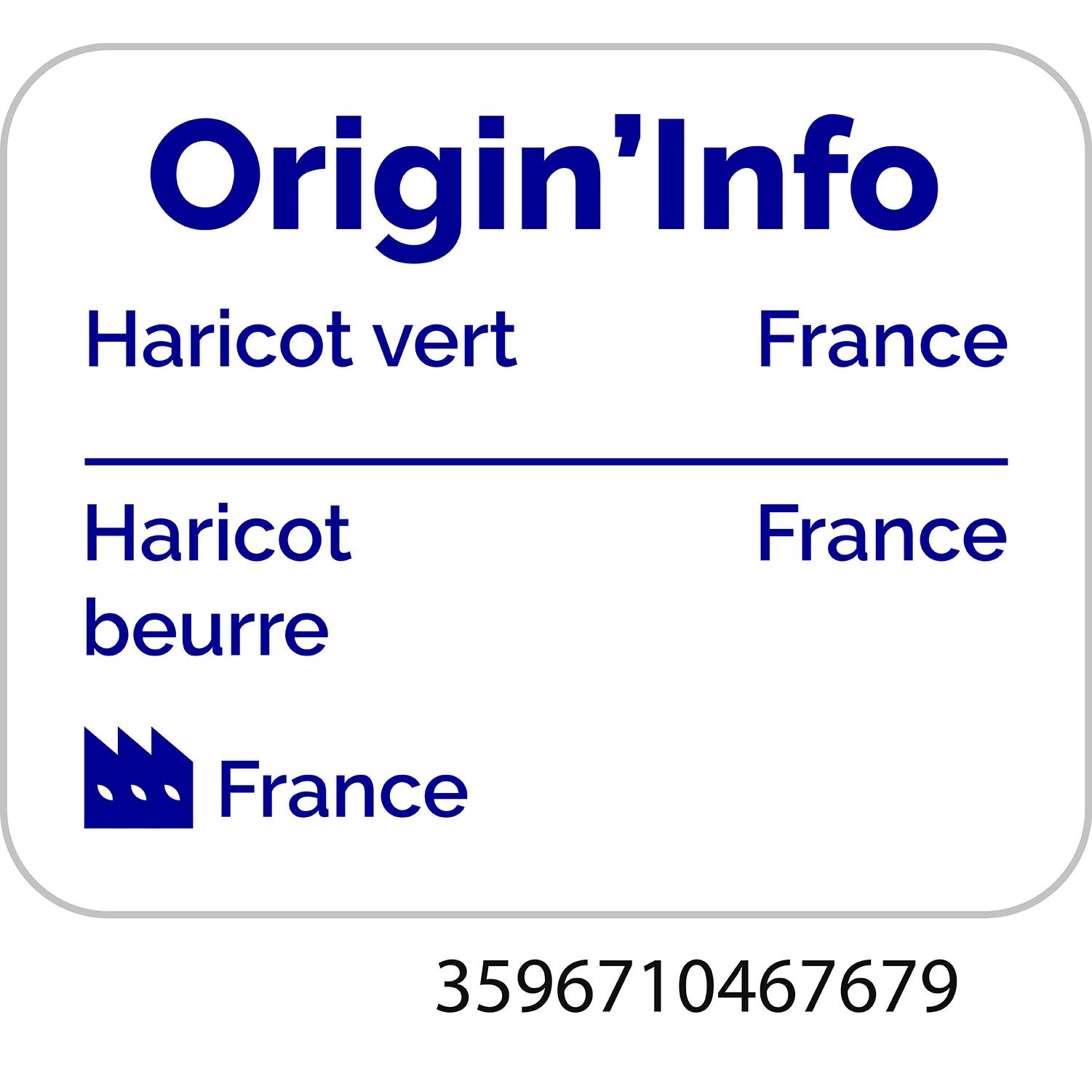 Voir la diapositive 3 : AUCHAN Duo de haricots verts et beurre extra-fins origine France 225g