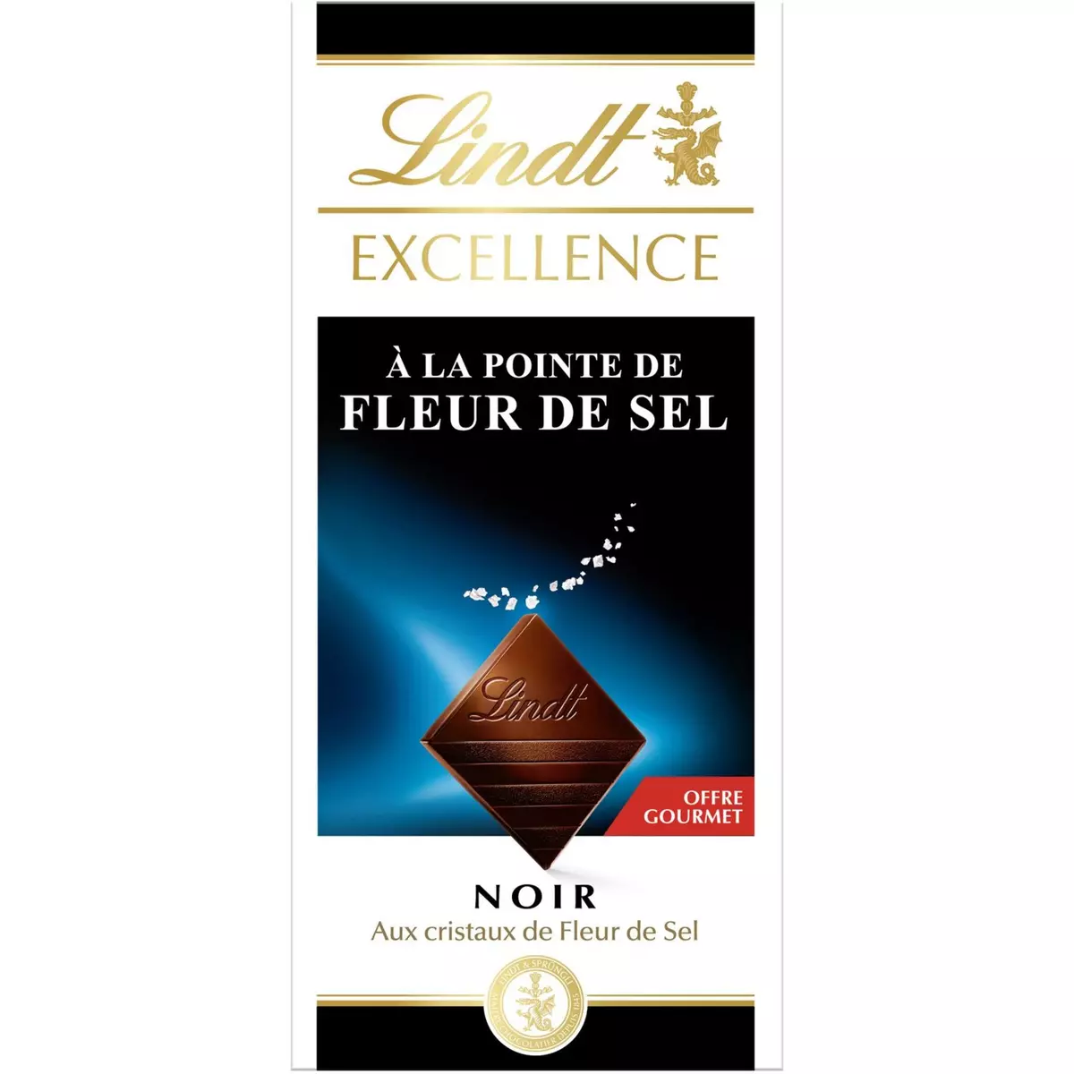 LINDT Excellence tablette de chocolat noir à la pointe de fleur de sel 1 pièce 100g
