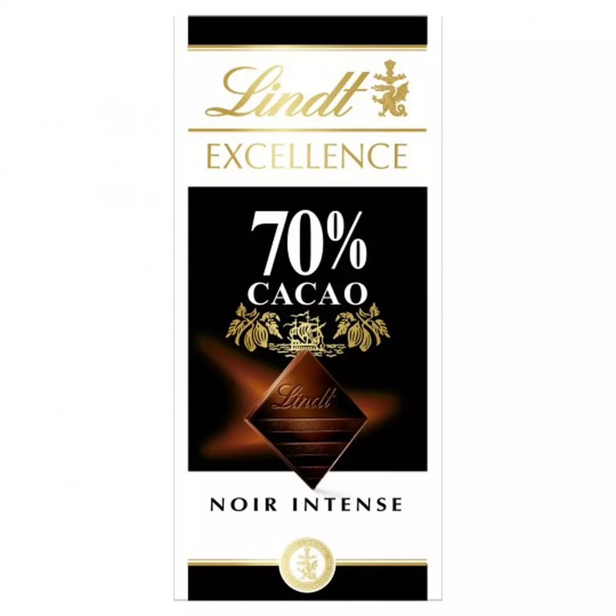 LINDT Excellence tablette de chocolat noir 70% cacao intense 1 pièce 100g