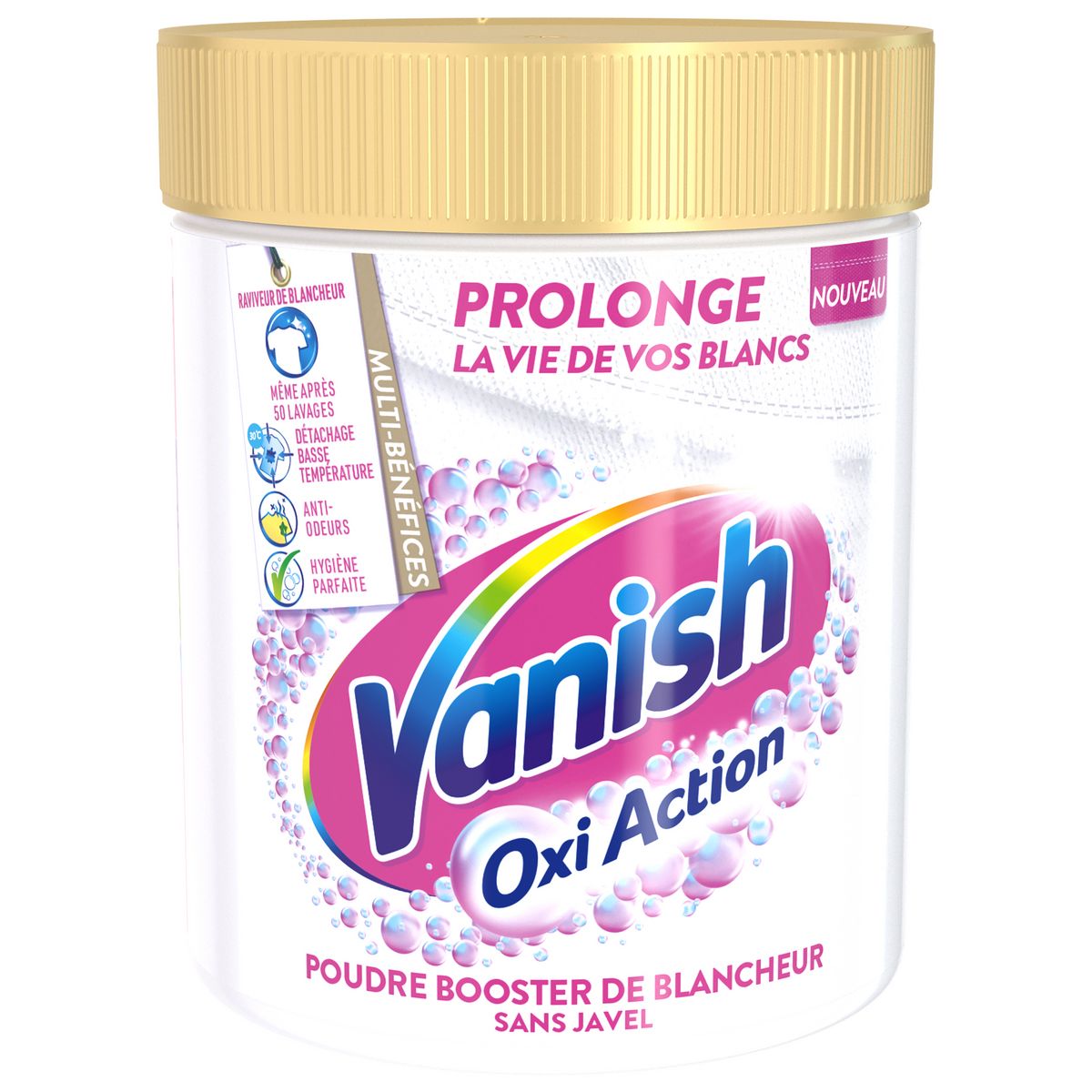 VANISH Oxy Action Poudre détachante pour le linge blanc 470g