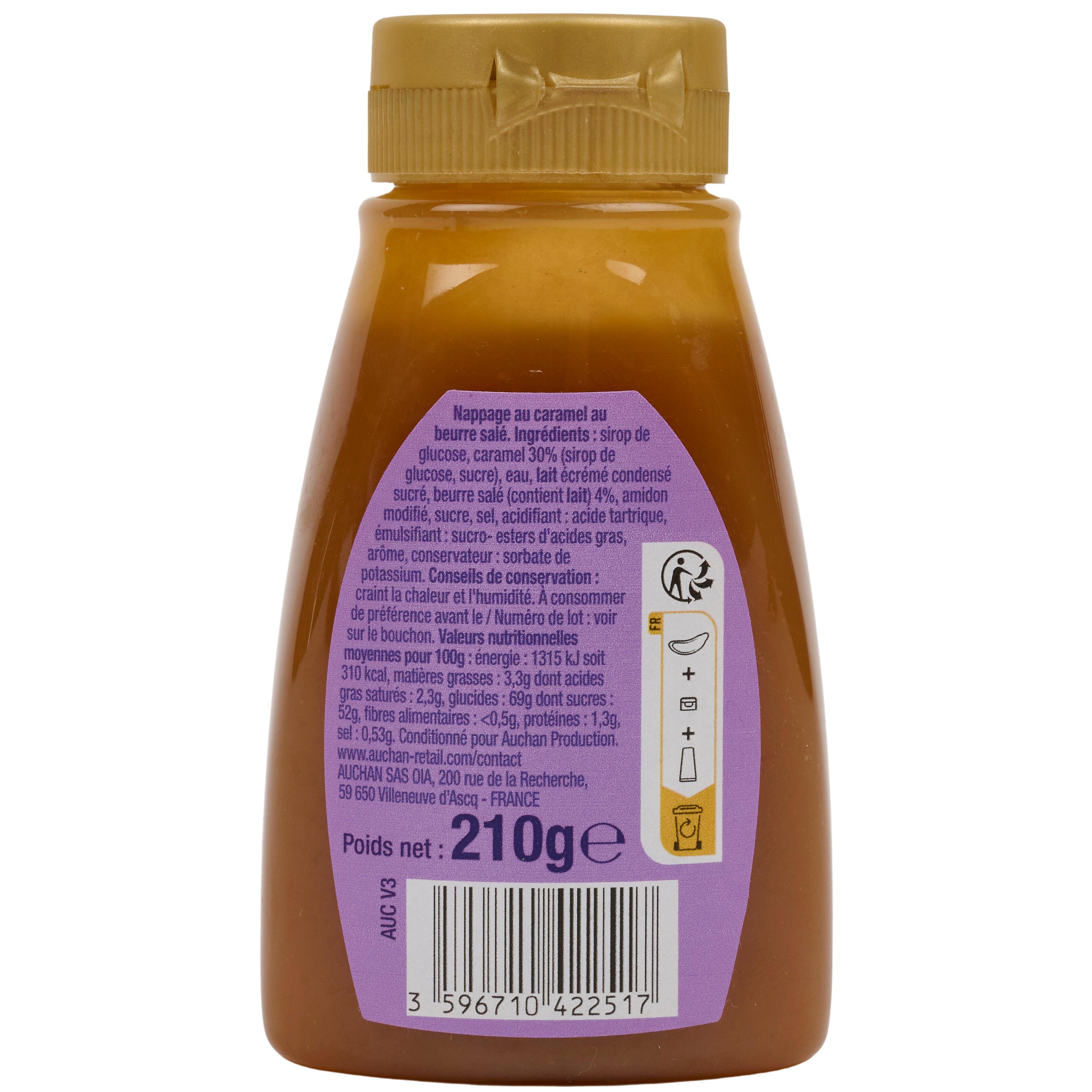 Voir la diapositive 2 : AUCHAN Nappage au caramel beurre salé 210g