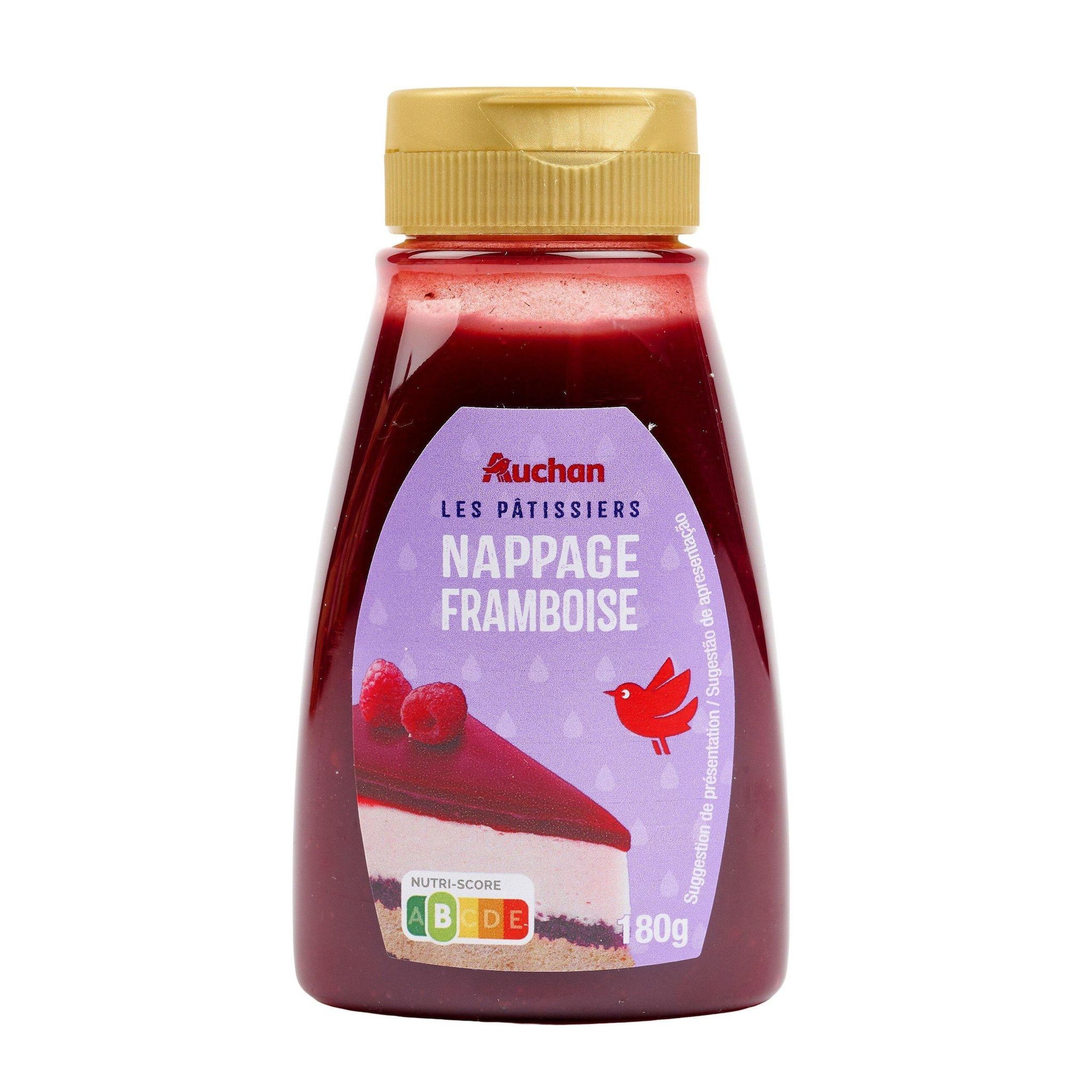 Voir la diapositive 2 : AUCHAN Nappage framboises 180g