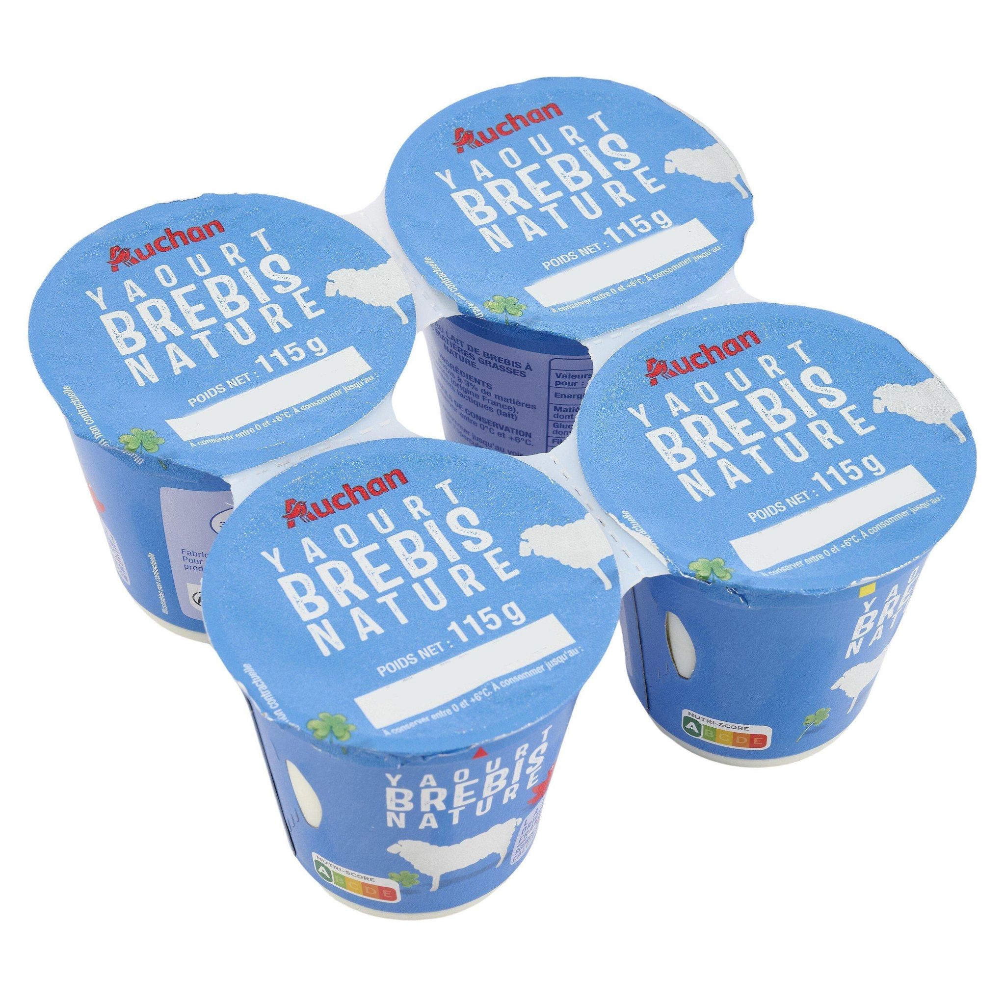 Voir la diapositive 3 : AUCHAN Yaourt nature au lait de brebis 4x115g