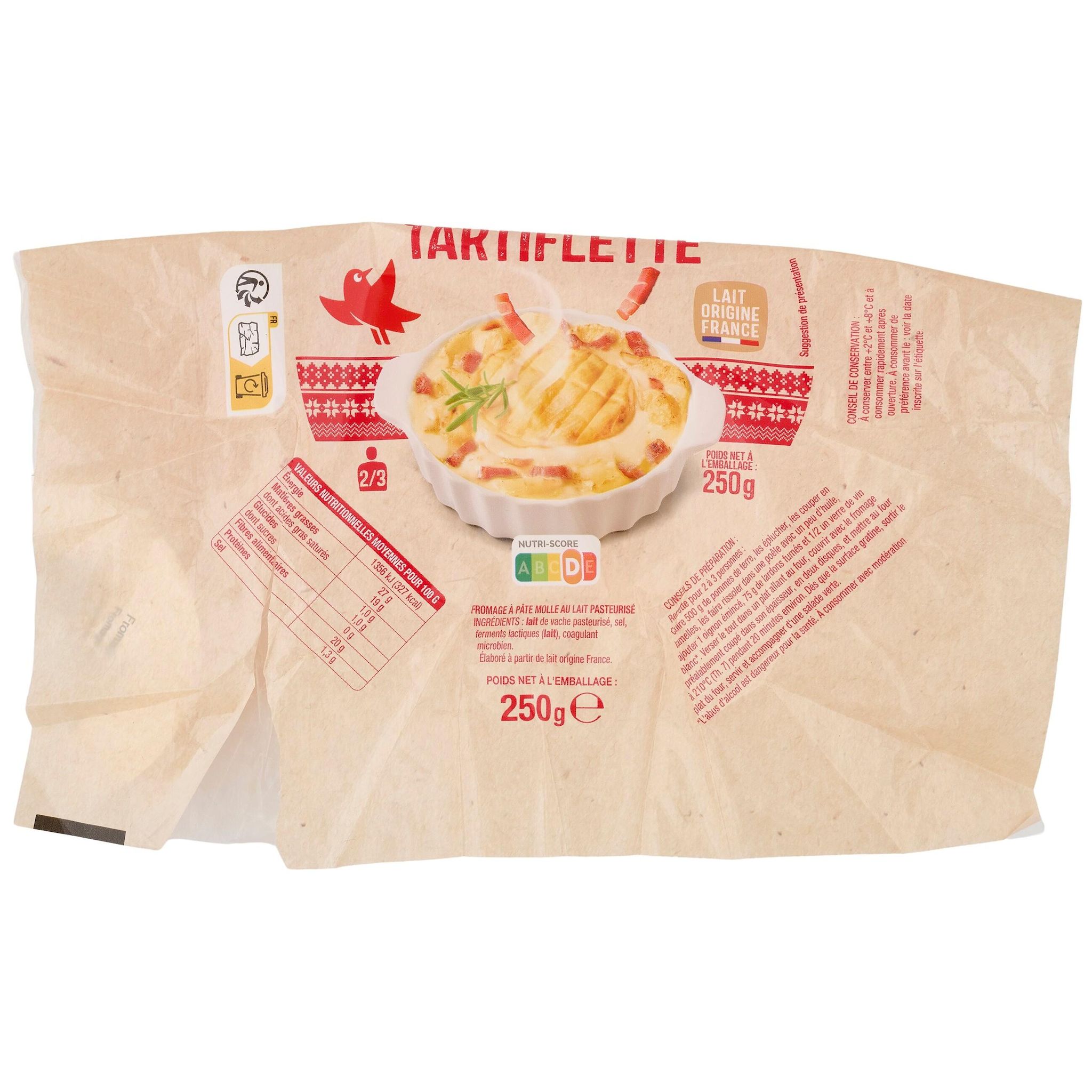 Voir la diapositive 2 : AUCHAN Fromage à tartiflette 250g