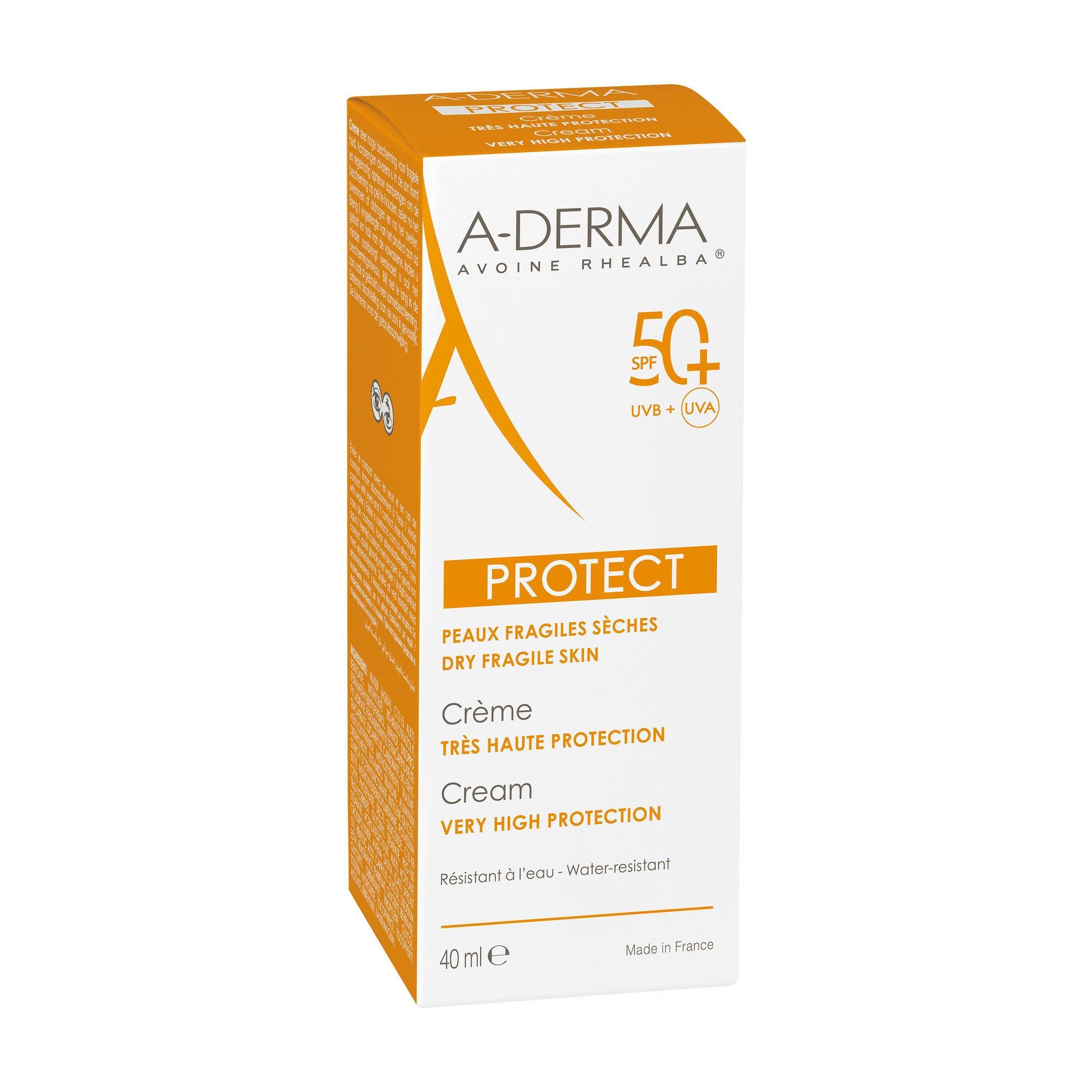 Voir la diapositive 2 : A-DERMA Crème très haute protection 50+SPF 40ml