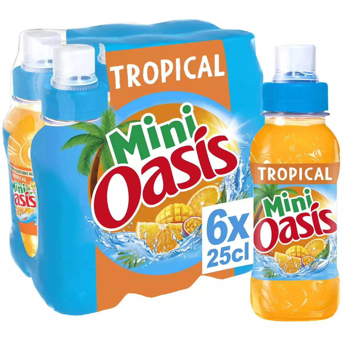 Boisson aux fruits Tropical OASIS : le pack de 4 bouteilles de 2L