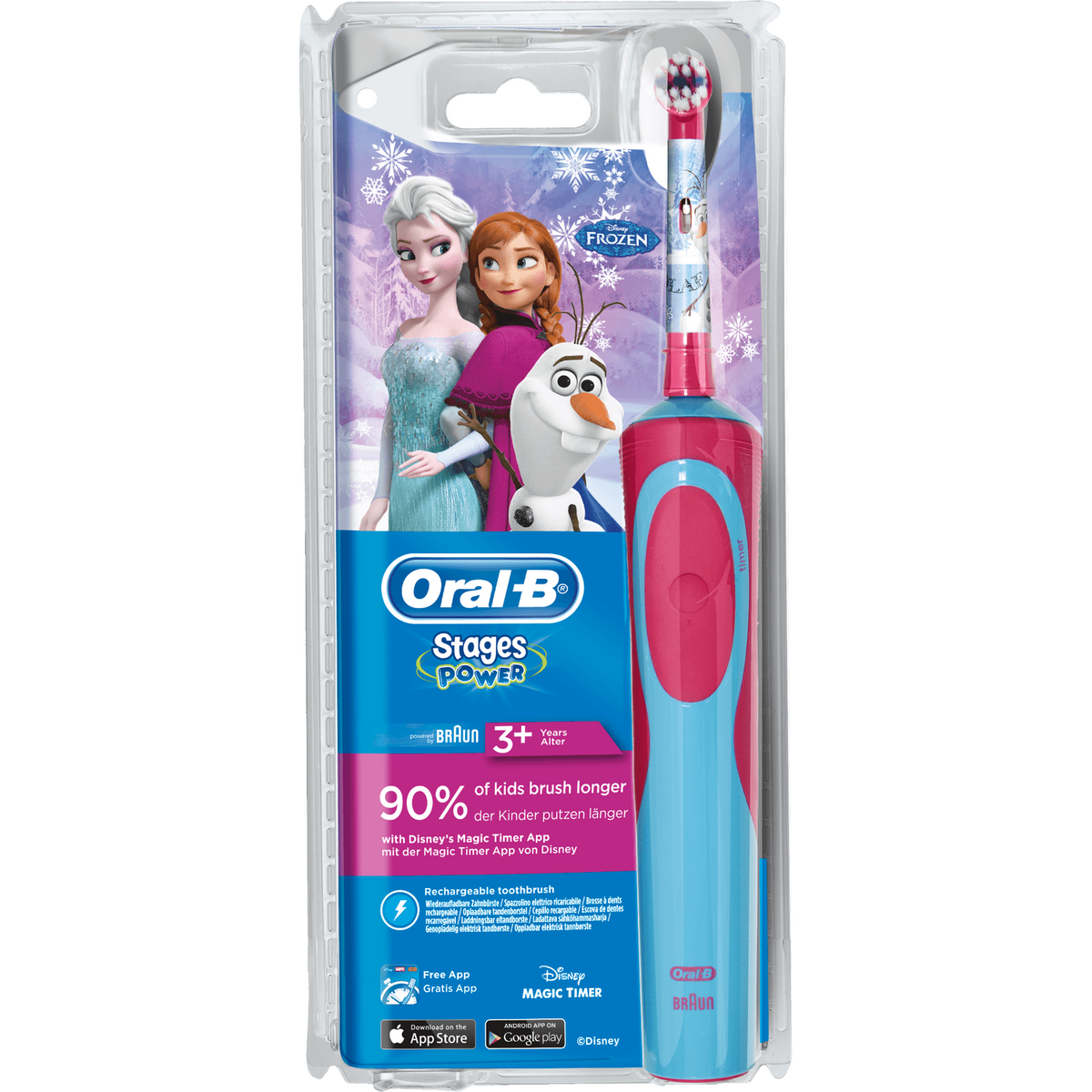 ORAL-B Brosse à dents électrique pour enfants 3 ans+ Reine des Neiges 1 brosse