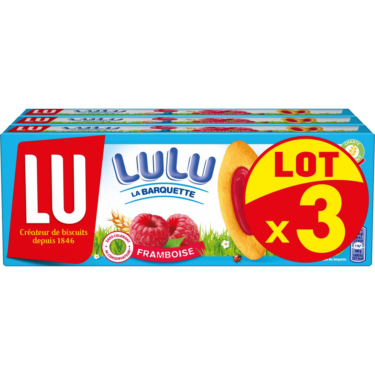 LU Lulu Barquettes à la framboise 3x120g