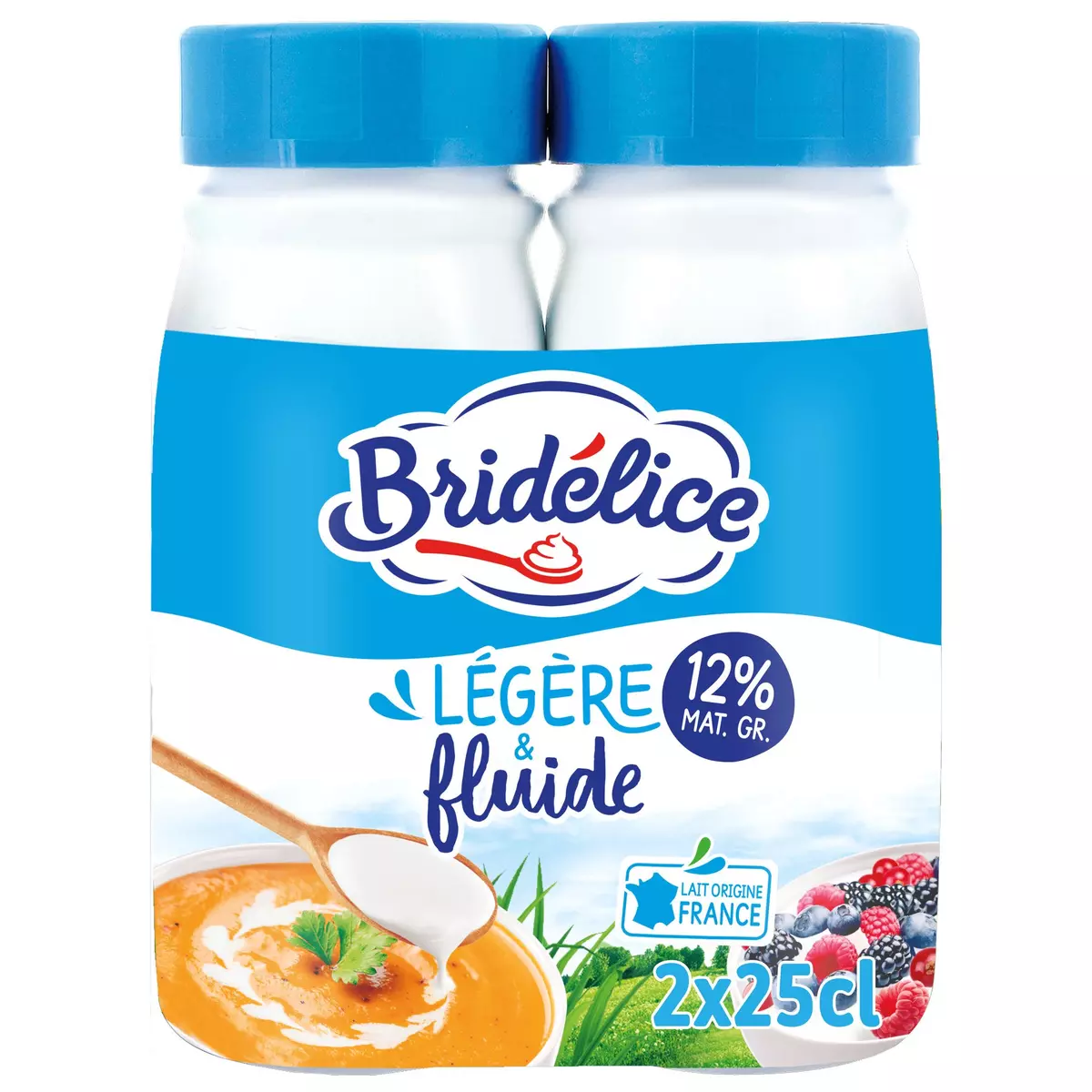 BRIDELICE Crème fluide légère 12% MG 2x25cl