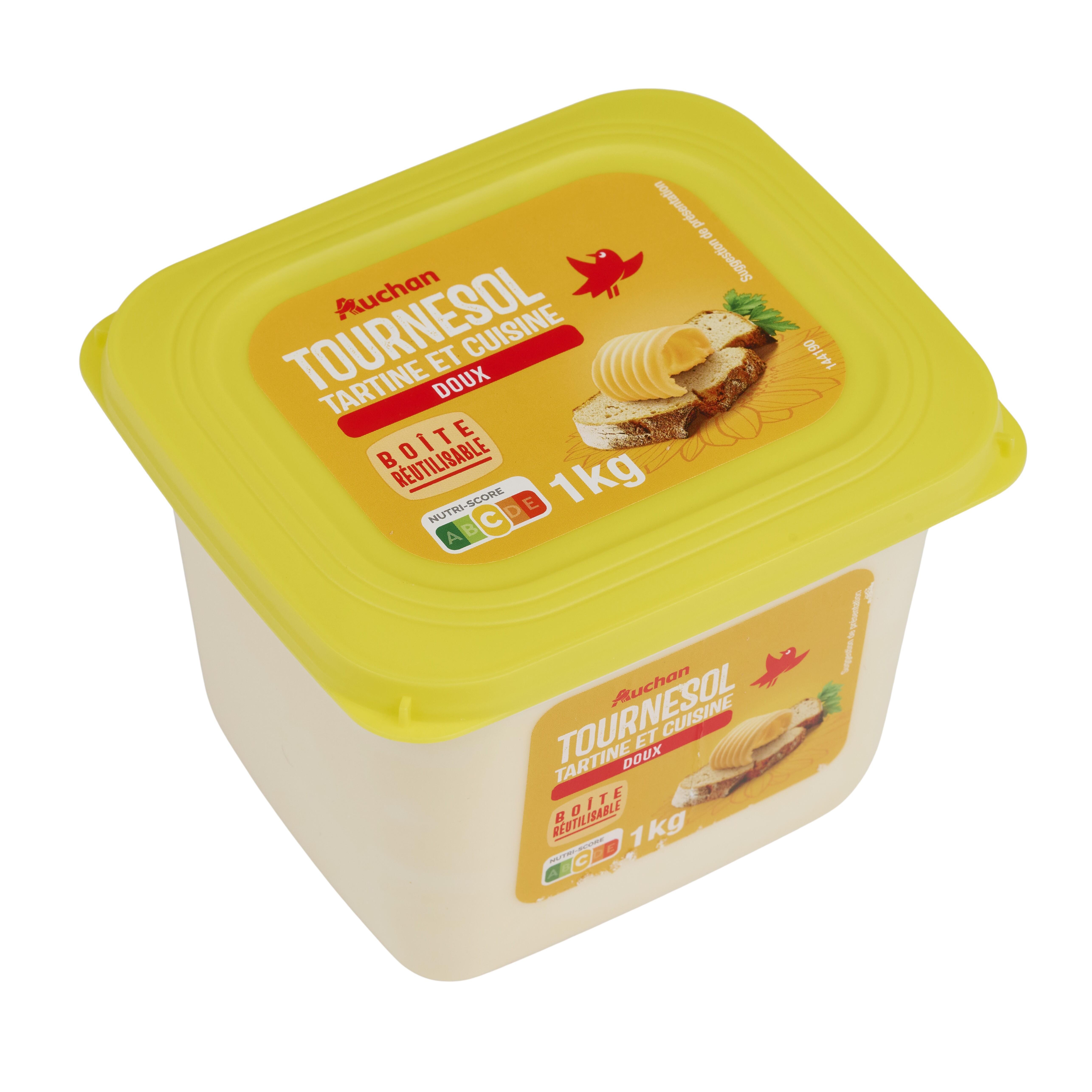 Voir la diapositive 2 : AUCHAN Margarine doux pour tartine et cuisson 1kg