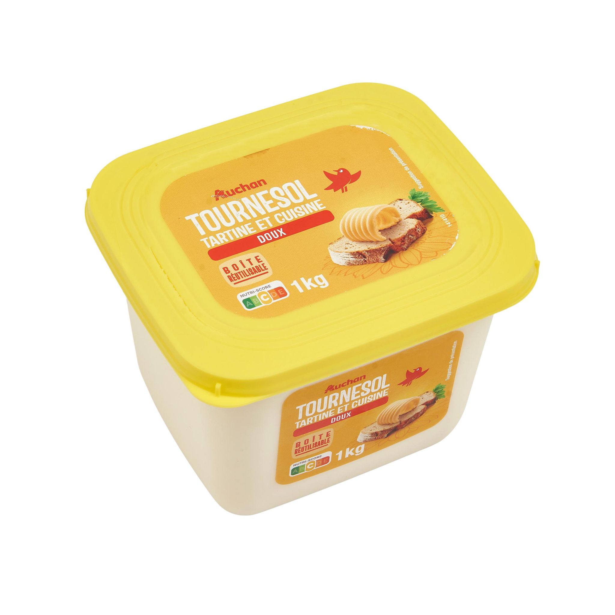 Voir la diapositive 2 : AUCHAN Margarine doux pour tartine et cuisson 1kg