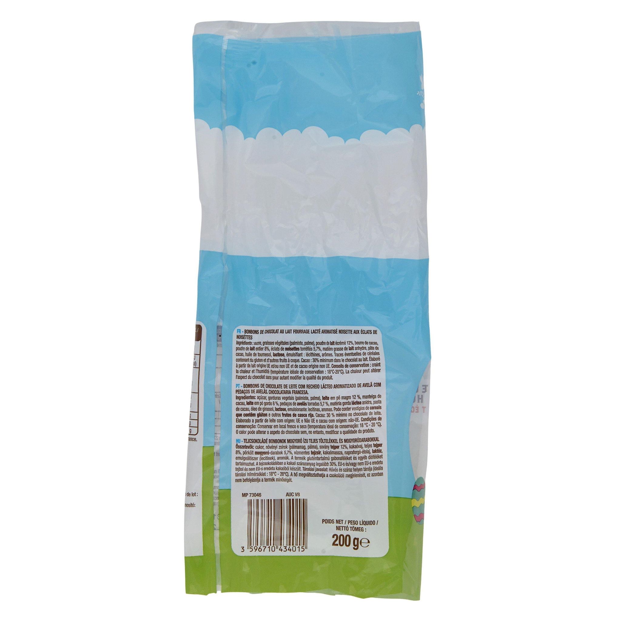 Voir la diapositive 3 : VENDOME Oeufs fourrés de chocolat au lait et éclats de noisettes 200g