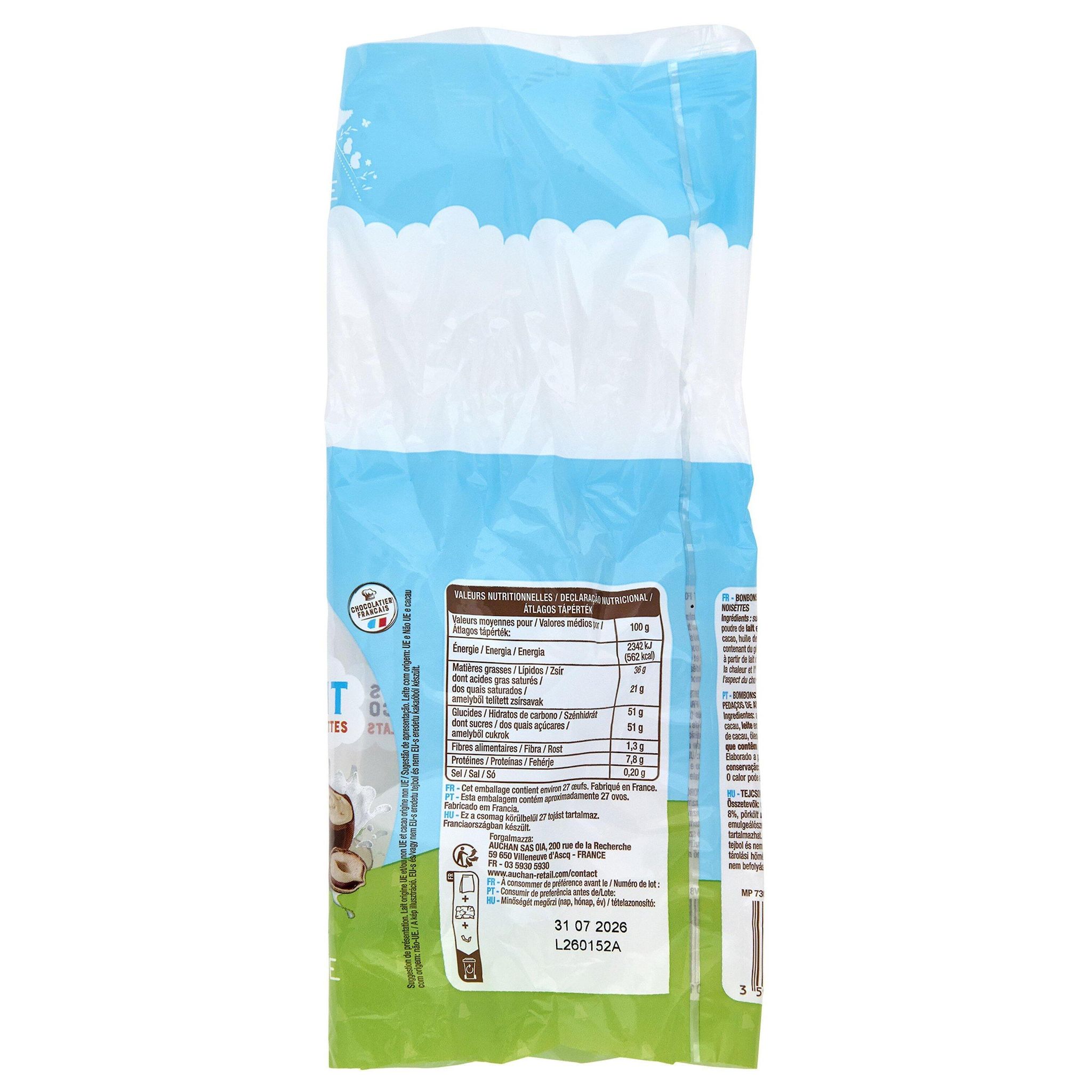 Voir la diapositive 5 : VENDOME Oeufs fourrés de chocolat au lait et éclats de noisettes 200g