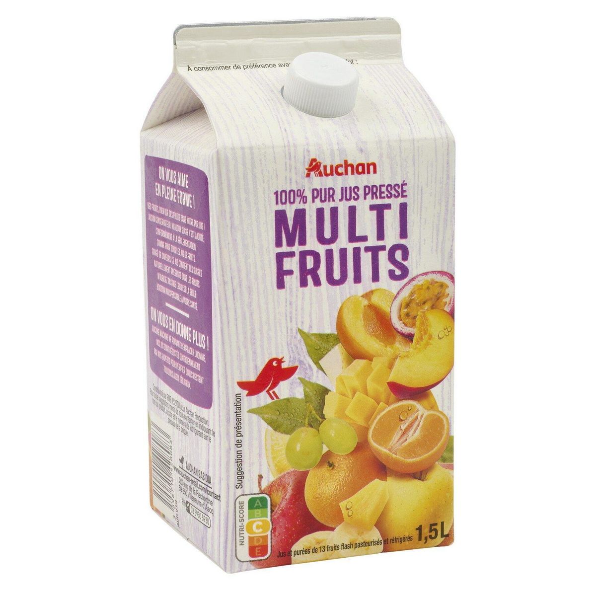 AUCHAN Pur jus multifruits 1,5l