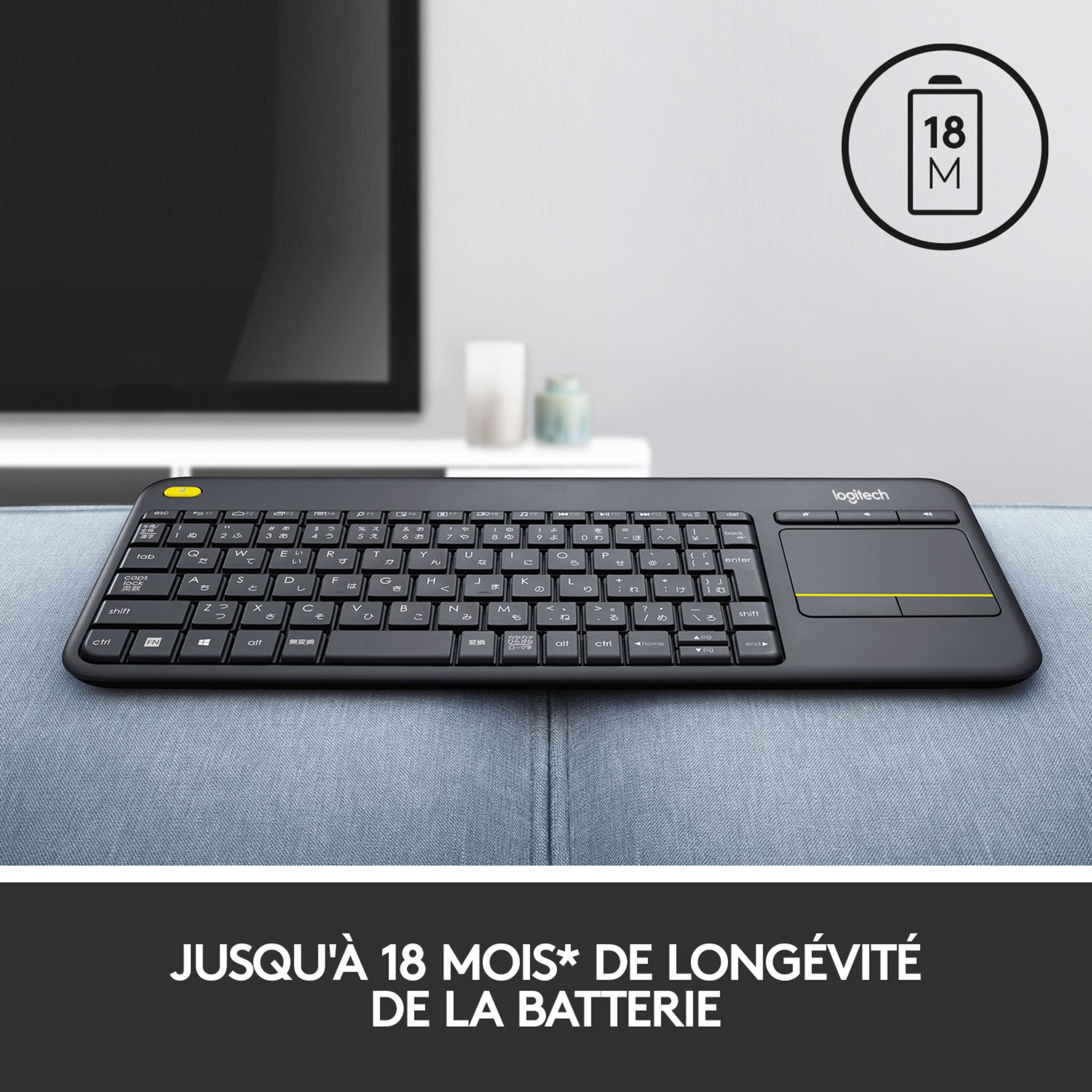 Voir la diapositive 8 : LOGITECH Clavier Sans Fil K400 Plus AZERTY Français Noir