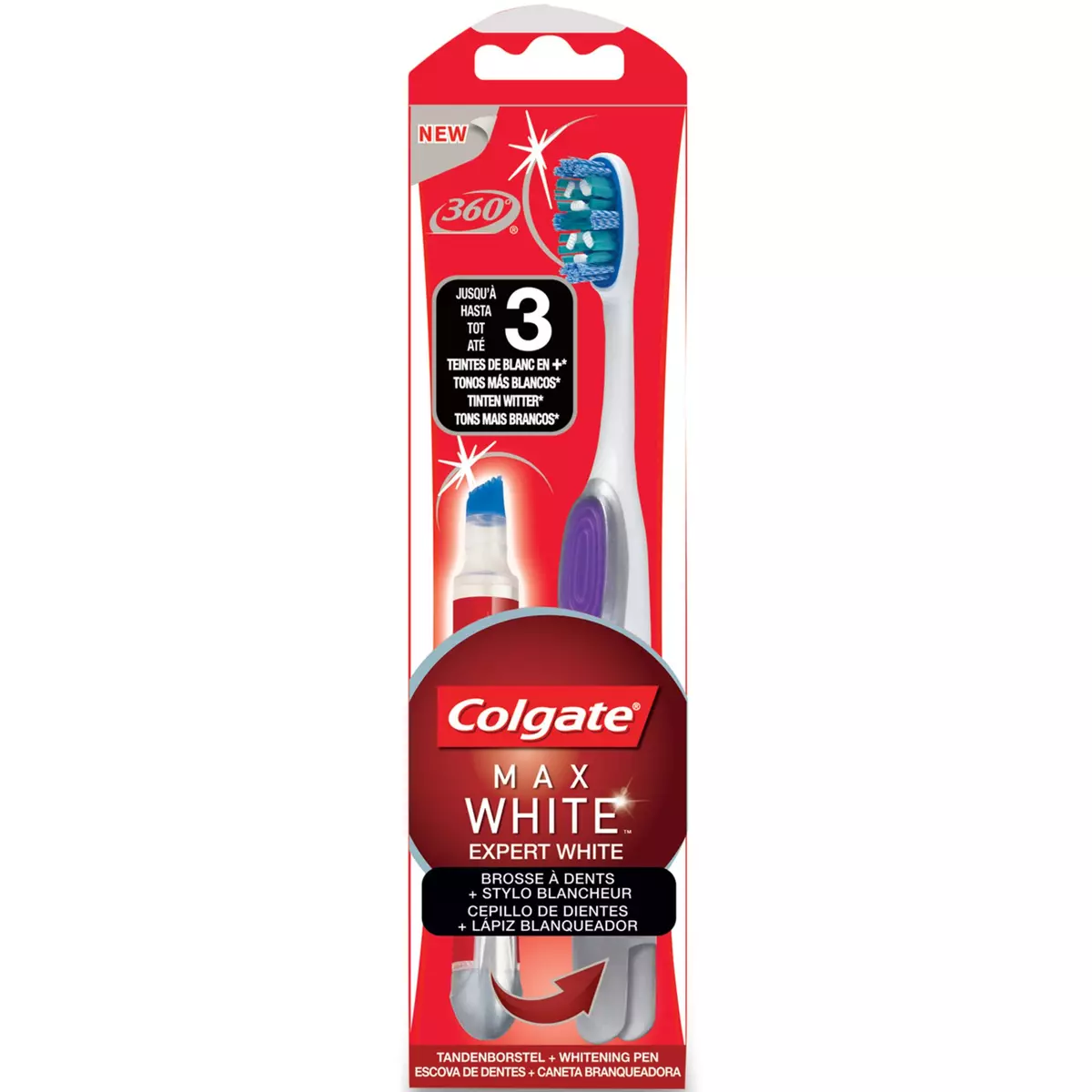 COLGATE Max White brosse à dents + stylo blancheur 1 stylo 1 brosse + 1 stylo