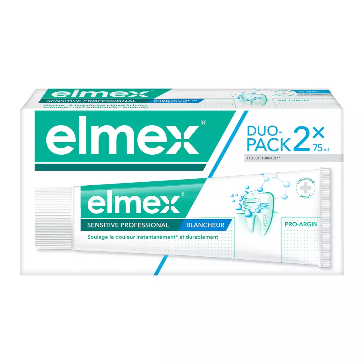 ELMEX Dentifrice sensitive blancheur 2x75ml