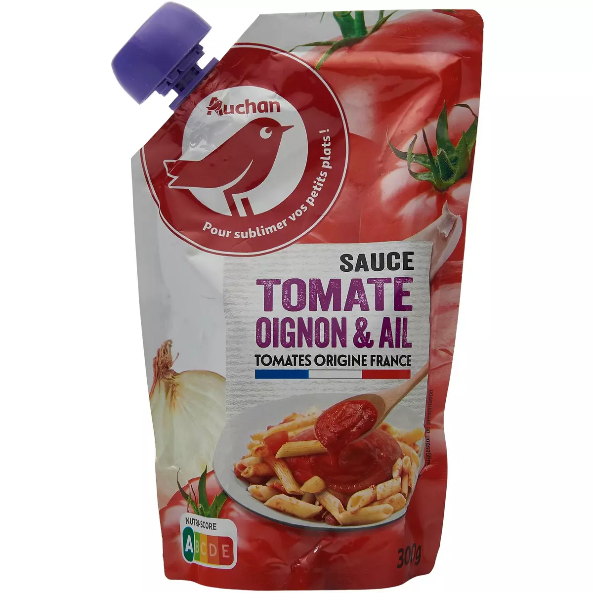 AUCHAN Sauce tomate oignon ail sachet 300g
