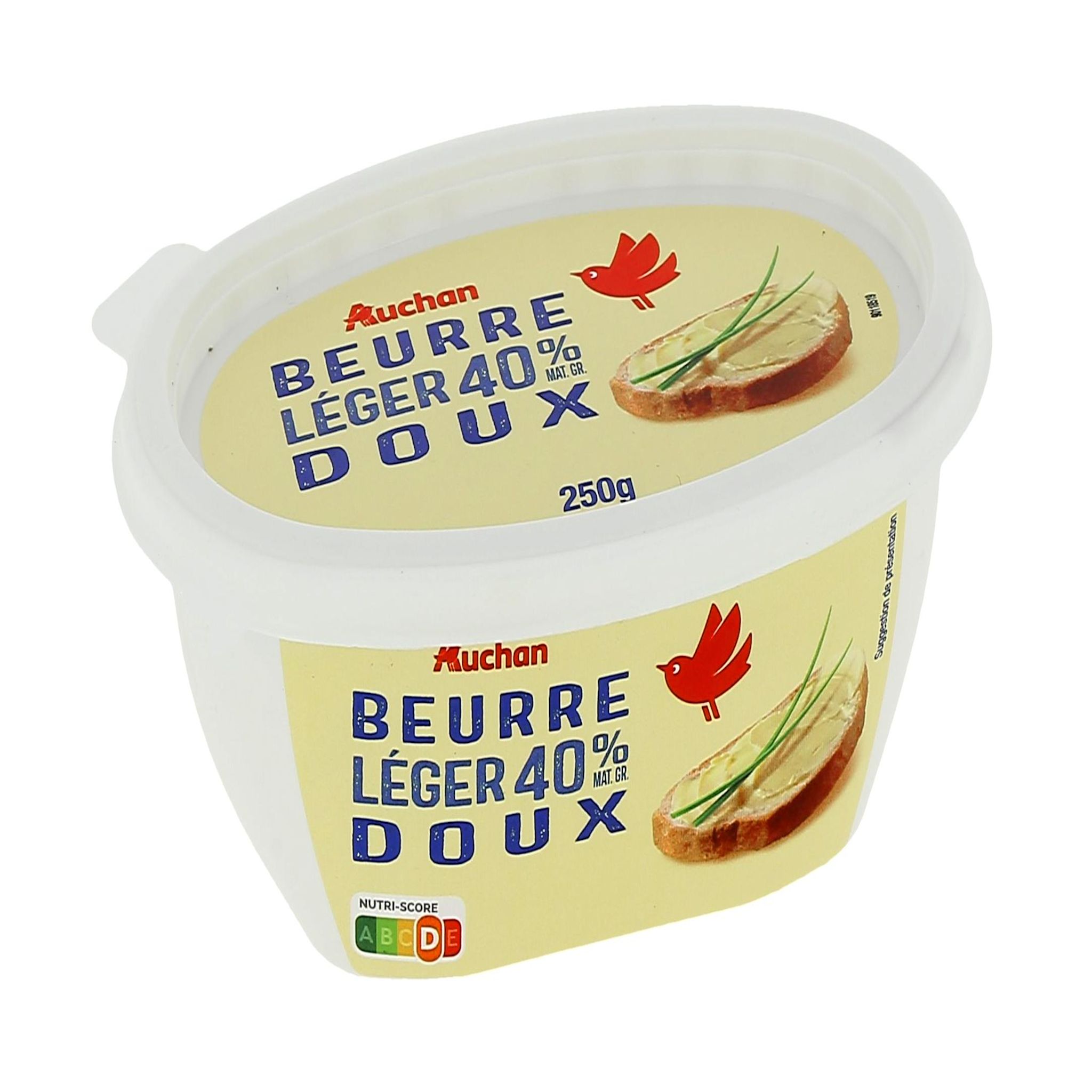 Voir la diapositive 4 : AUCHAN Beurre allégé doux 40%MG 250g