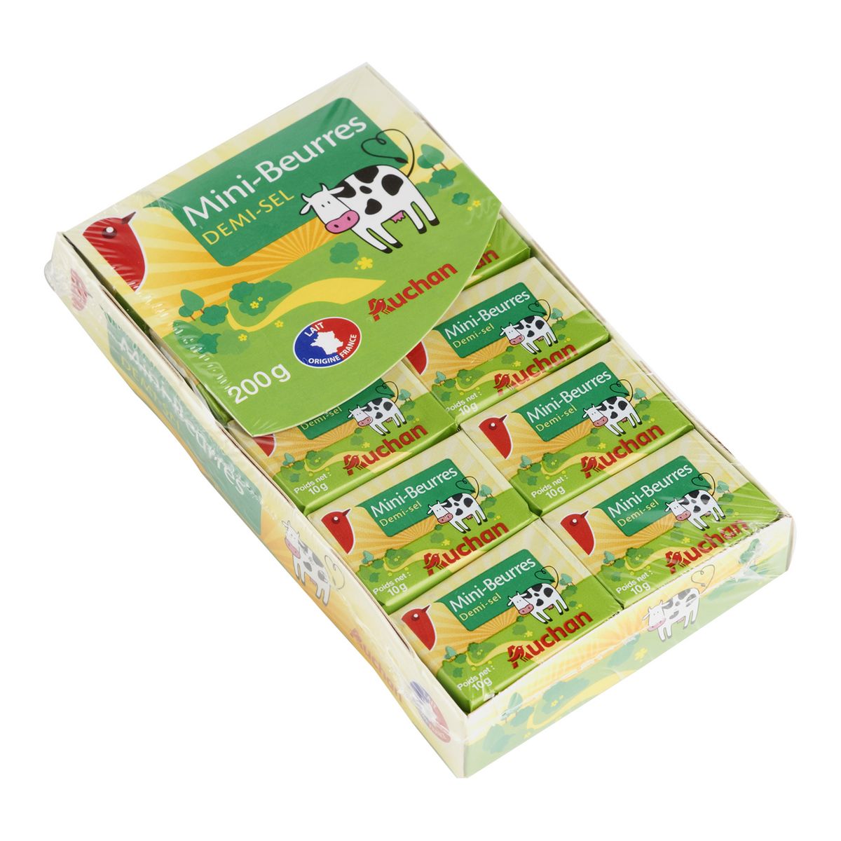 AUCHAN Mini-beurre demi-sel 20 minis-beurres 200G