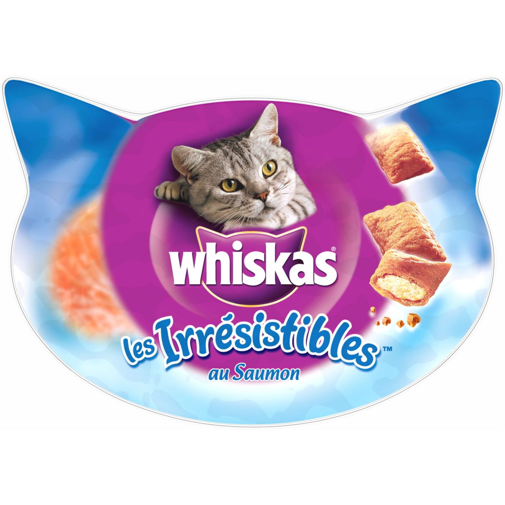 Voir la diapositive 2 : WHISKAS Les irrésistibles friandises au saumon pour chat Dont 50% offert 90g