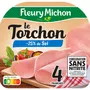 FLEURY MICHON Jambon Le Torchon réduit en sel 4 tranches 120g